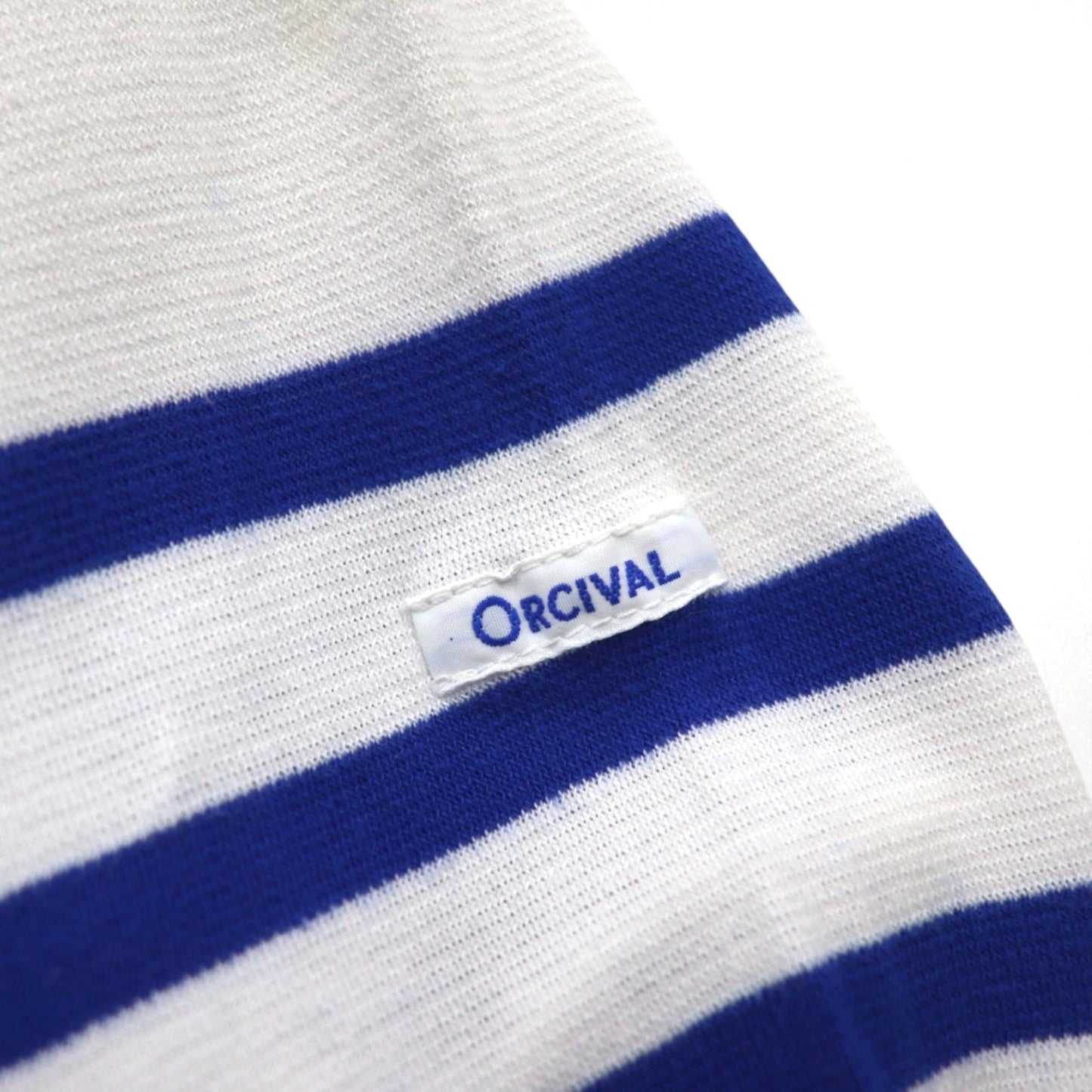 ORCIVAL ビッグ コットンロード フレンチバスクシャツ 2XL ホワイト ブルー ボートネック フランス製