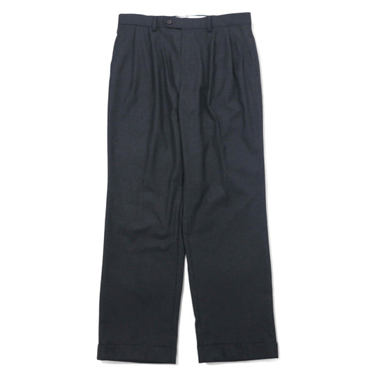 RALPH LAUREN タック スラックスパンツ 32 グレー チェック ポリエステル レーヨン