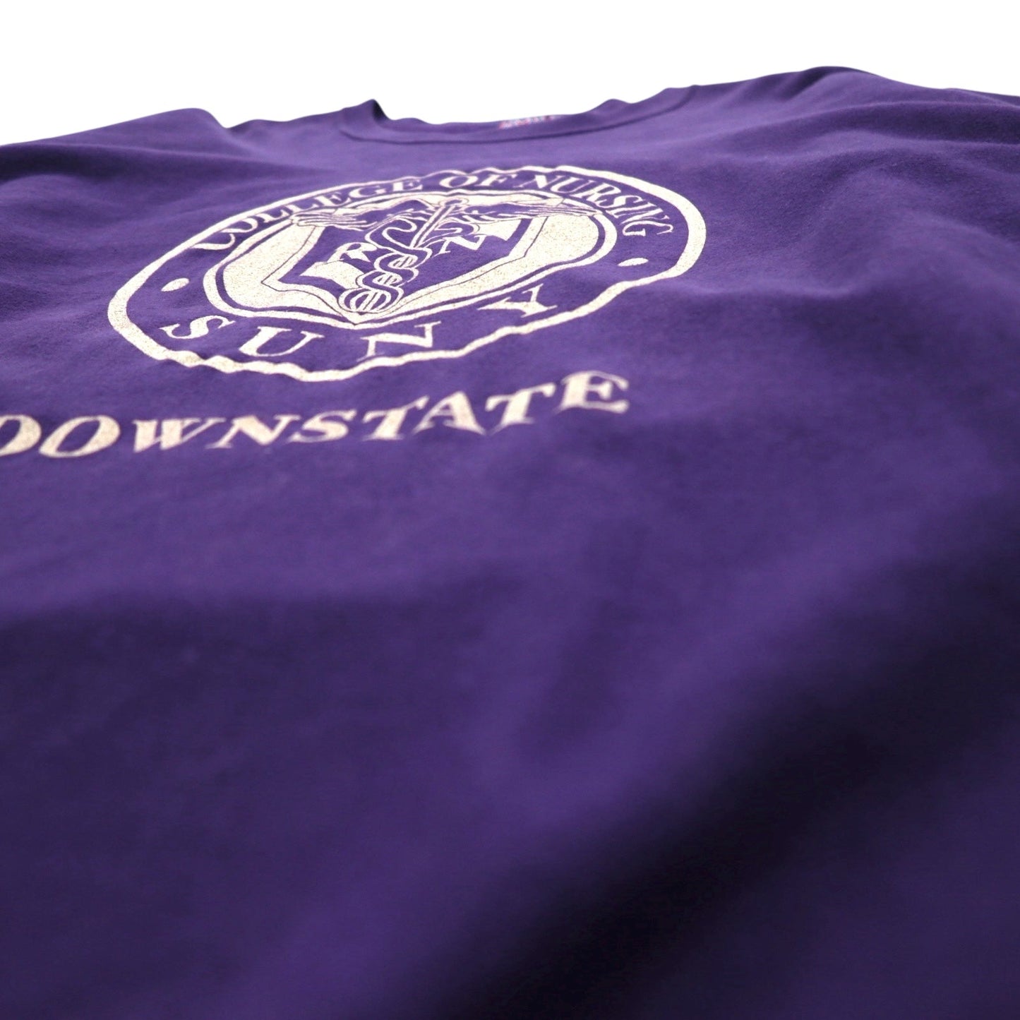 MV SPORT 90年代 リバースウィーブ PRO-WEAVE カレッジプリント スウェット XL パープル 裏起毛 DOWNSTATE