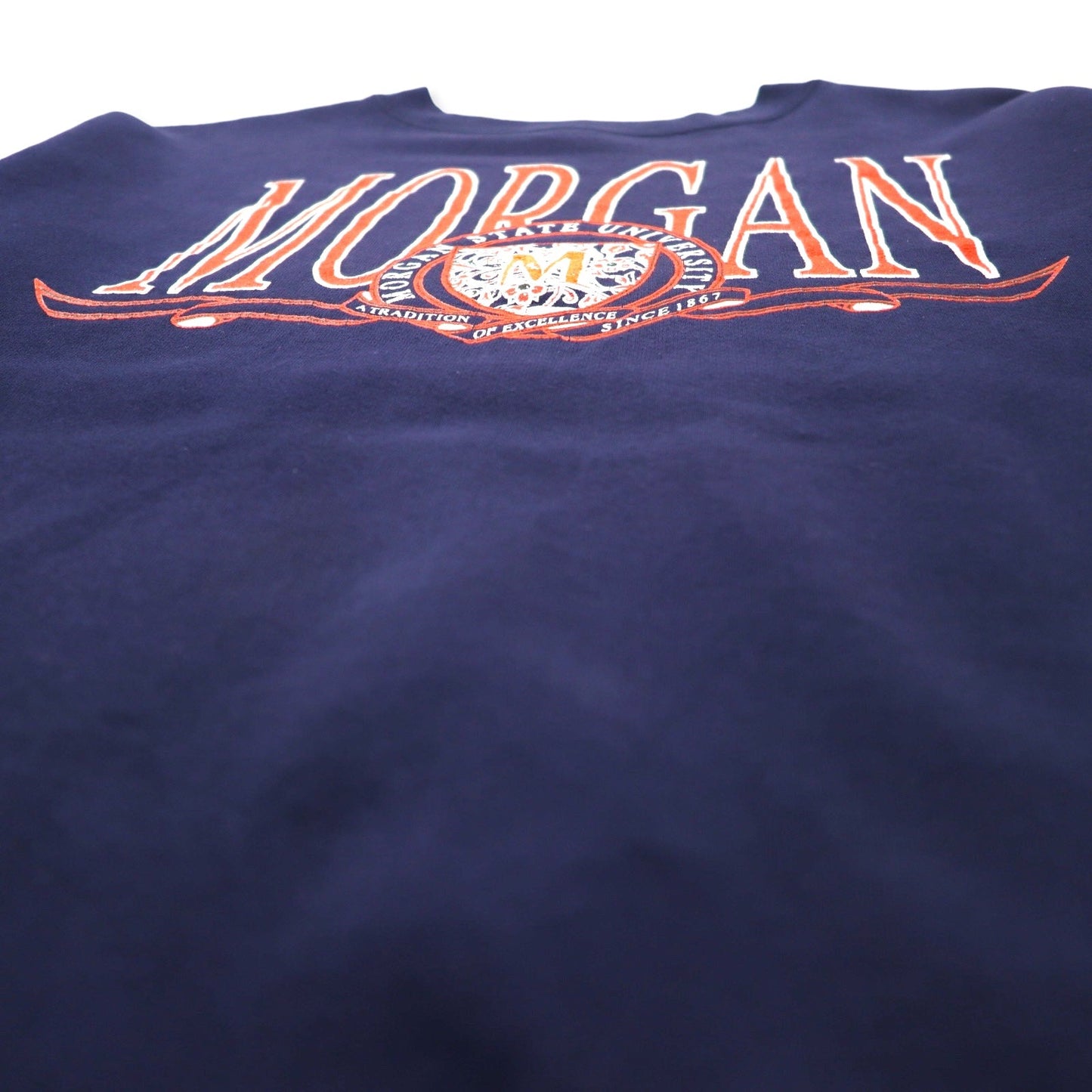 JAN SPORT USA製 90年代 カレッジ プリント スウェット L ネイビー コットン MORGAN STATE UNIVERSITY