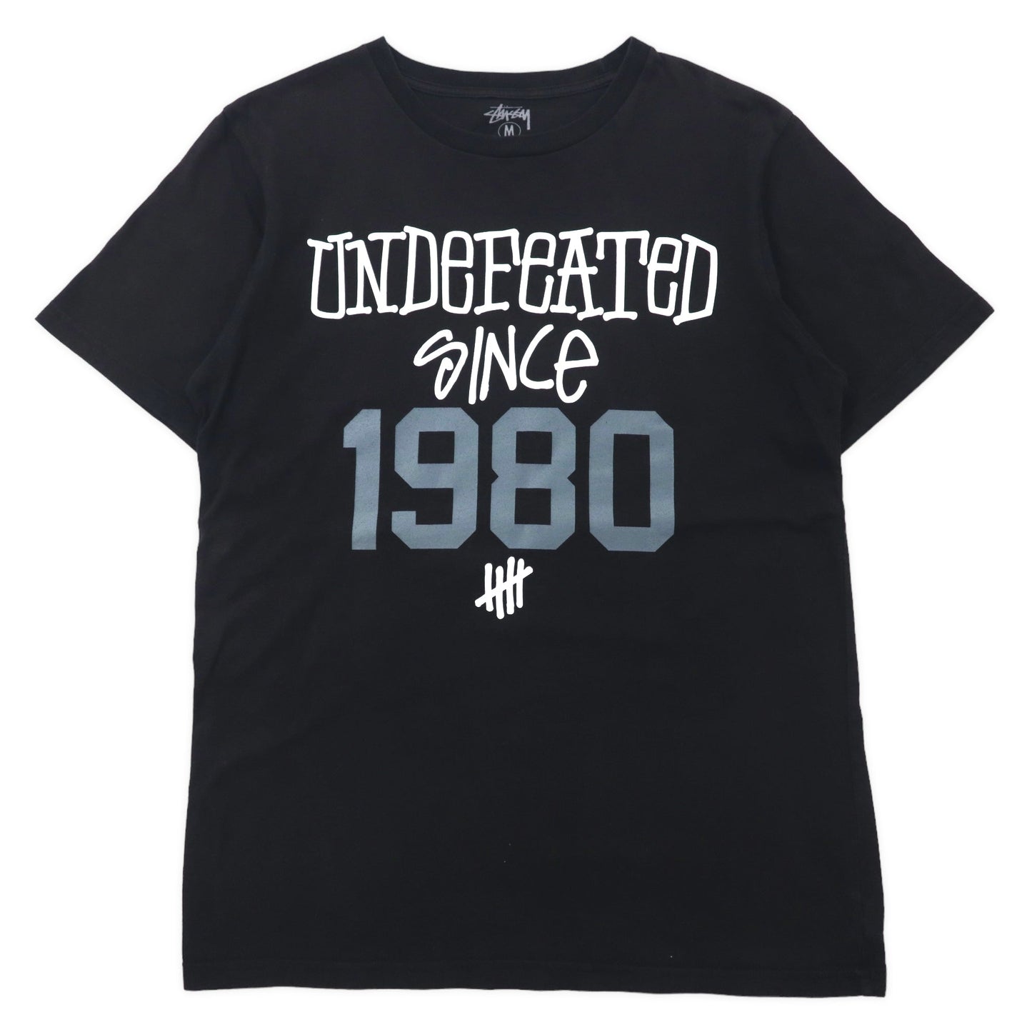 STUSSY × UNDEFEATED プリントTシャツ M ブラック コットン ナンバリング 両面プリント