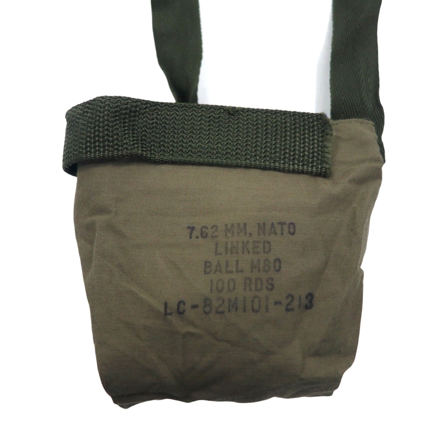 US ARMY 米軍 80年代 7.62 アンモショルダー ポーチ カーキ ステンシル ミリタリー デッドストック 未使用品