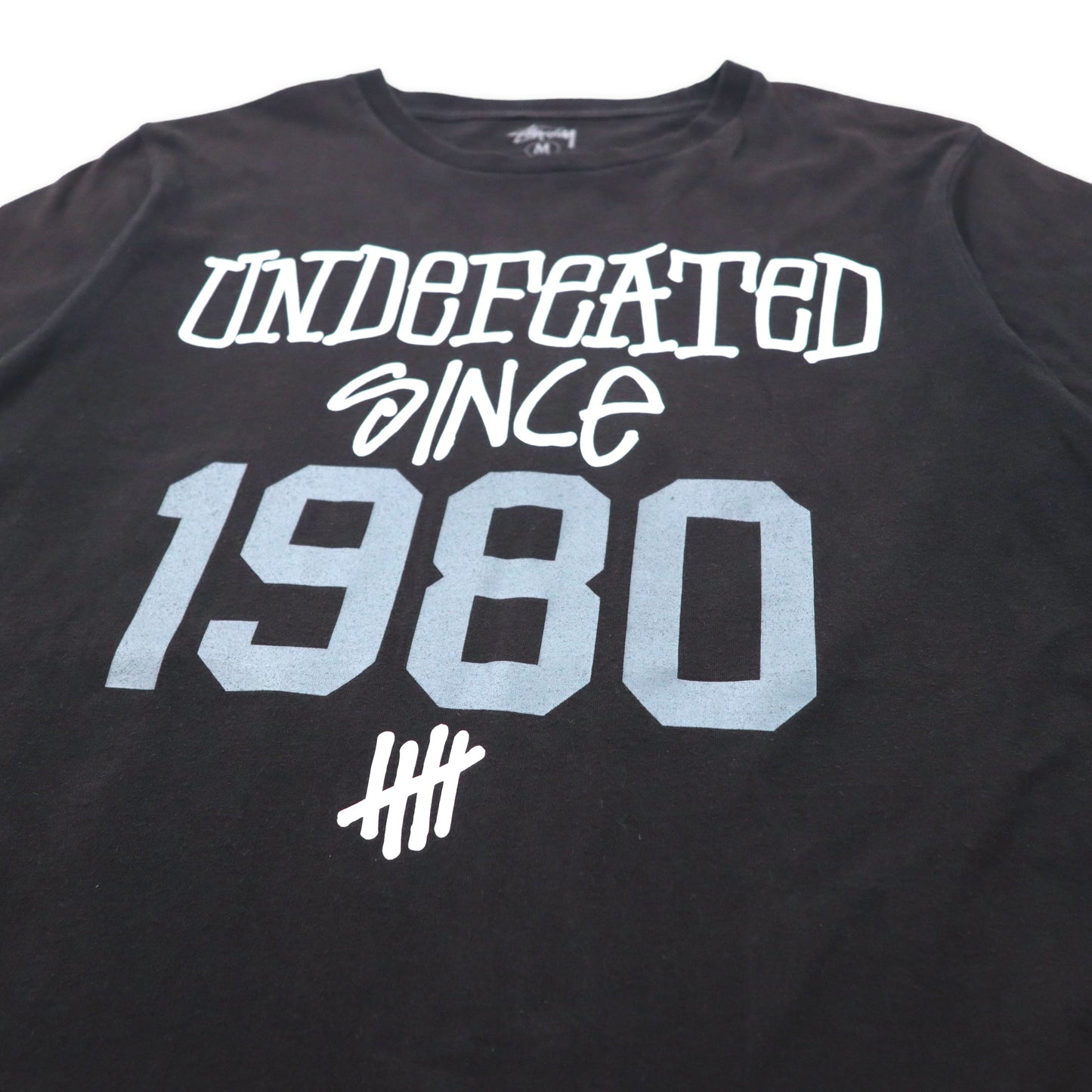 STUSSY × UNDEFEATED プリントTシャツ M ブラック コットン ナンバリング 両面プリント