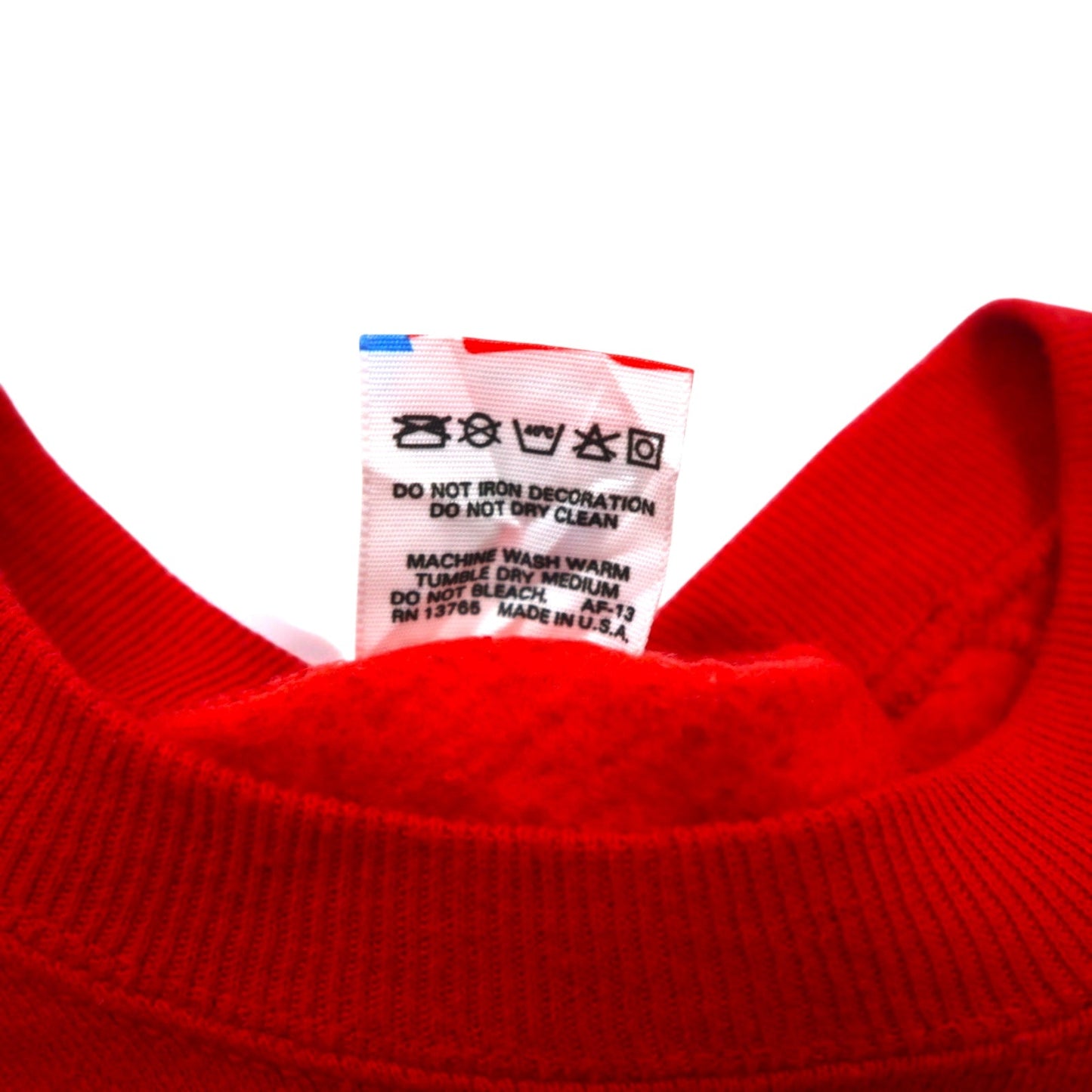 FRUIT OF THE LOOM 80年代 USA製 プリント スウェット L レッド コットン 裏起毛