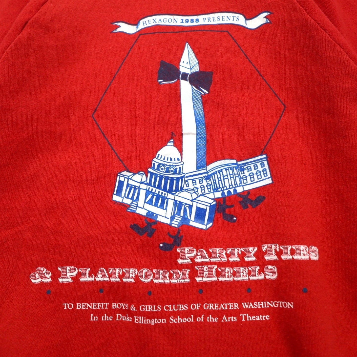 FRUIT OF THE LOOM 80年代 USA製 プリント スウェット L レッド コットン 裏起毛