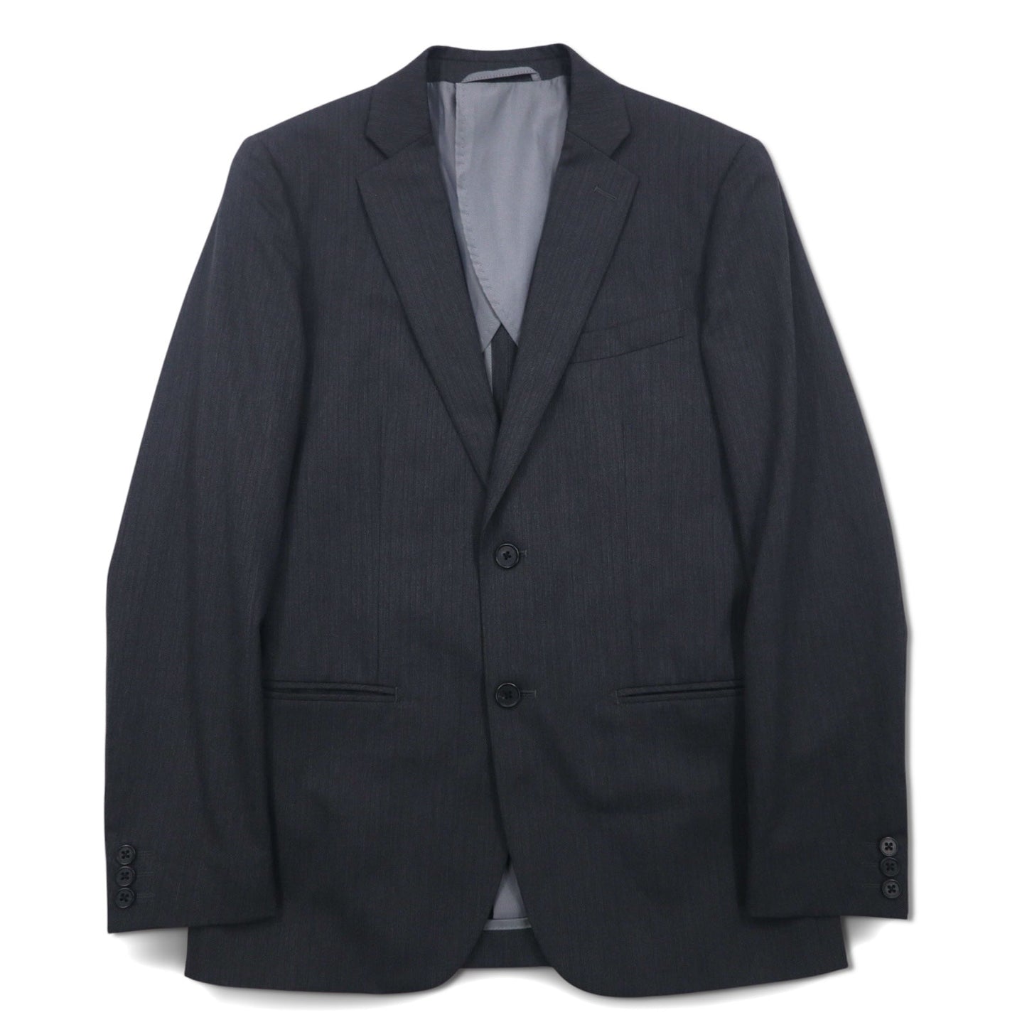 THE SUIT COMPANY 2B スーツ セットアップ M グレー ストライプ ウール ストレッチ オールシーズン
