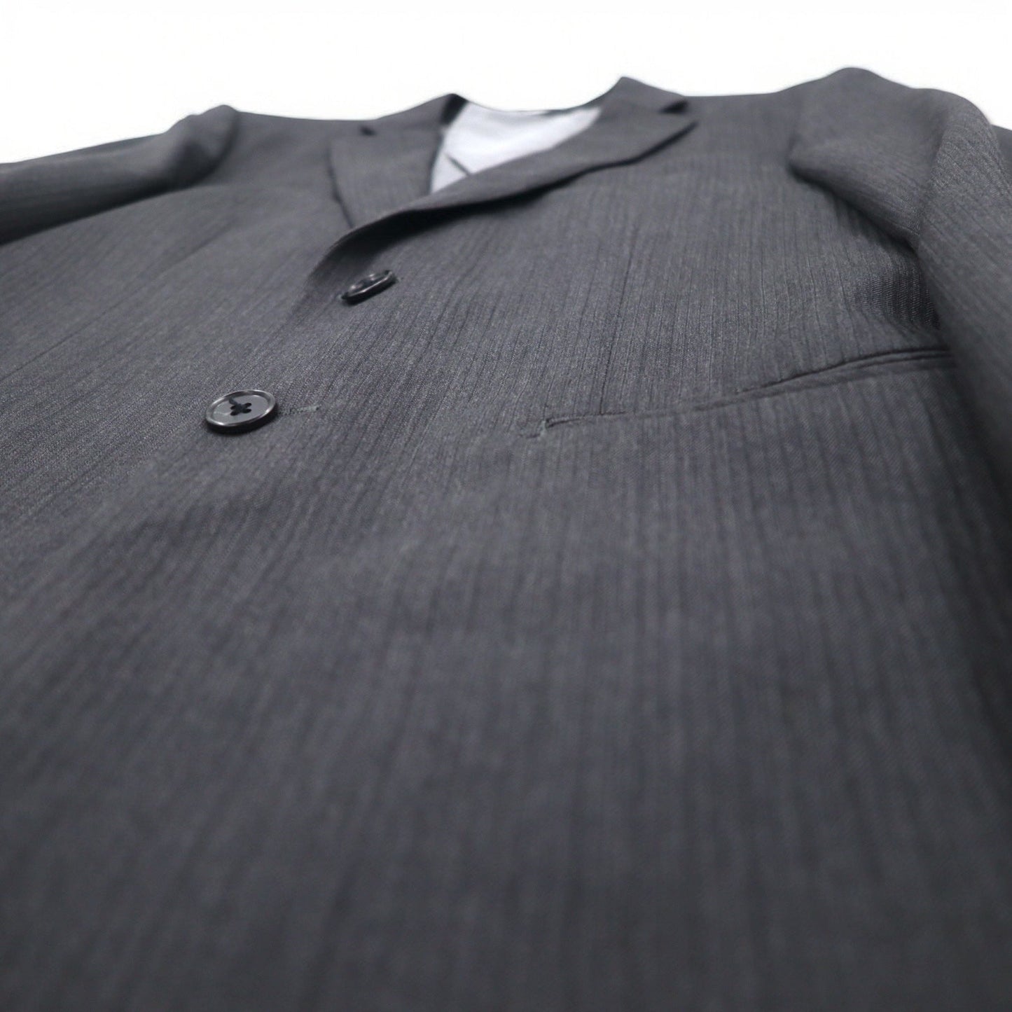 THE SUIT COMPANY 2B スーツ セットアップ M グレー ストライプ ウール ストレッチ オールシーズン