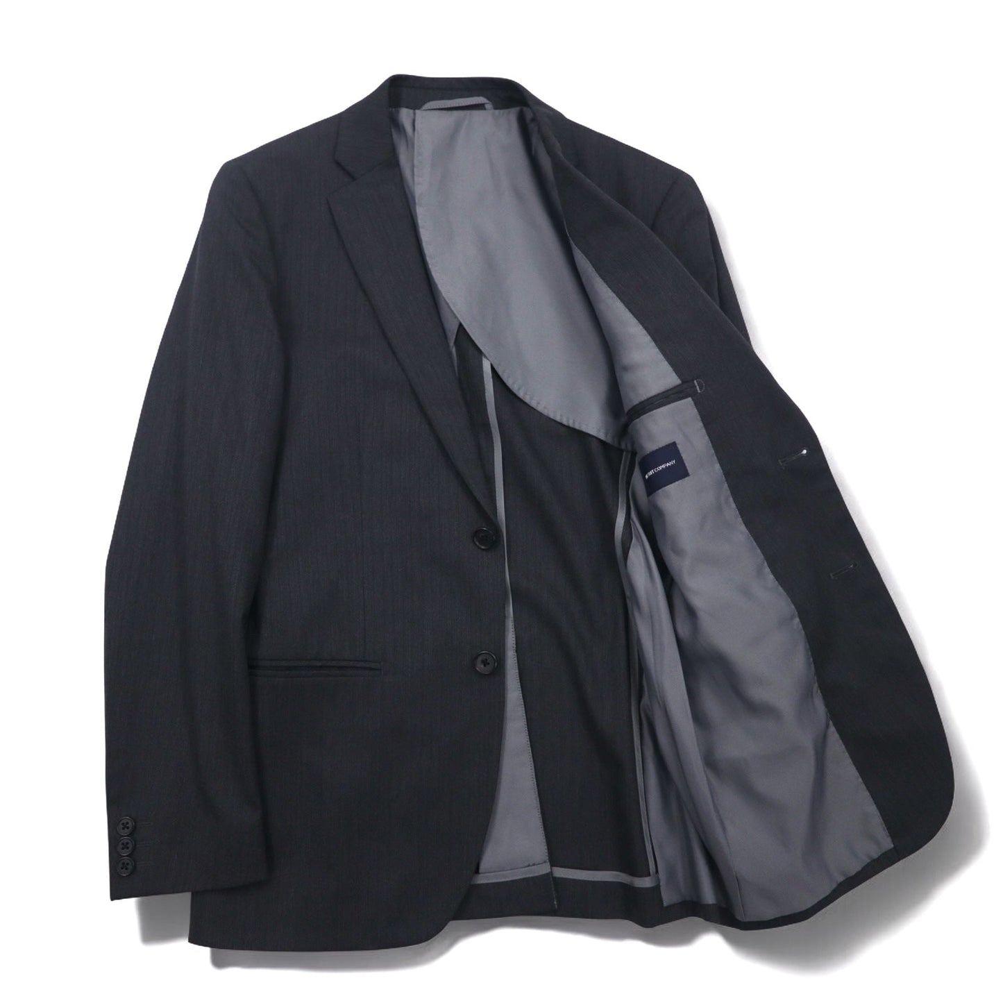 THE SUIT COMPANY 2B スーツ セットアップ M グレー ストライプ ウール ストレッチ オールシーズン