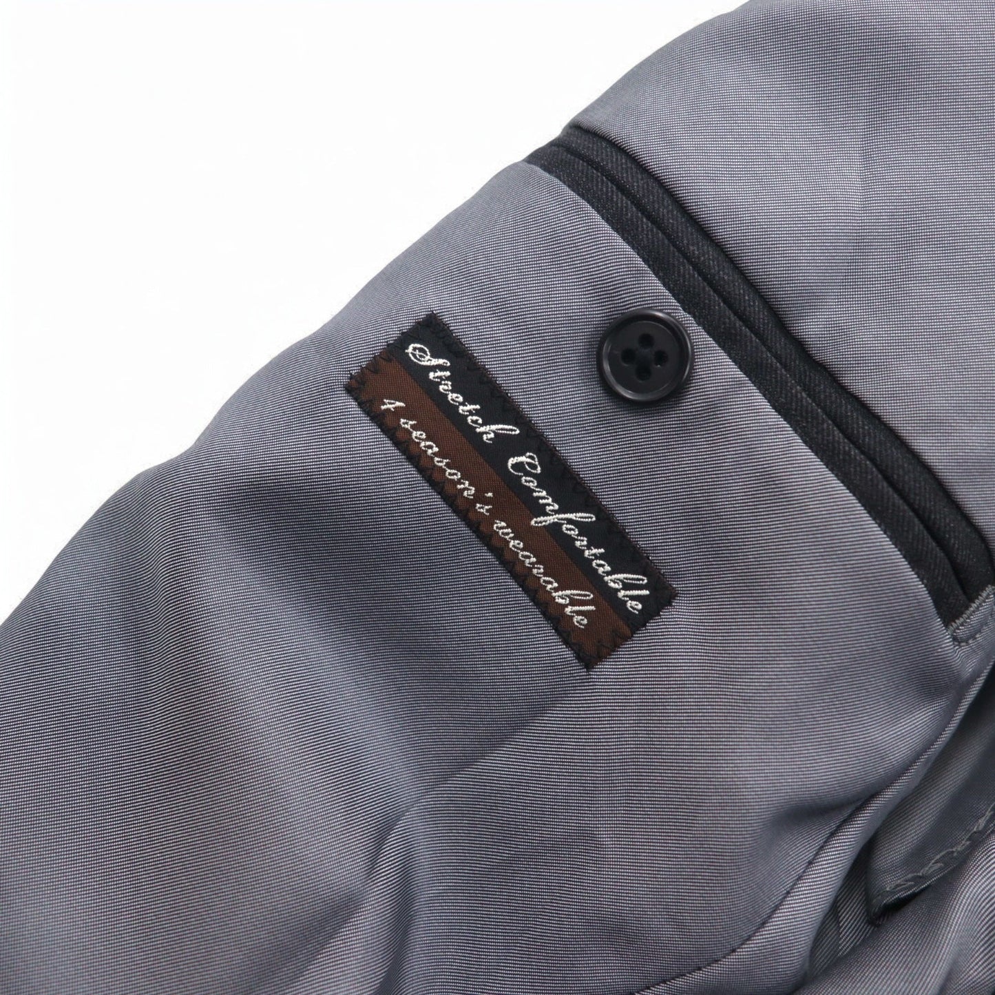 THE SUIT COMPANY 2B スーツ セットアップ M グレー ストライプ ウール ストレッチ オールシーズン