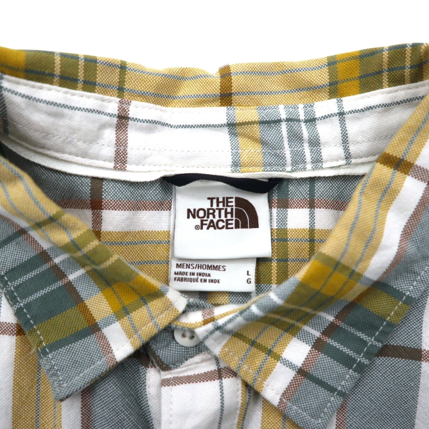 THE NORTH FACE チェックシャツ L グリーン ホワイト コットン US規格 ヘイデンパス 2.0 シャツ NF0A55U8