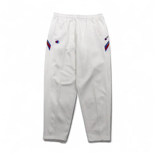 Champion 90年代 トラックパンツ ジャージ XL ホワイト ポリエステル 裾ジップ スリット 日本製