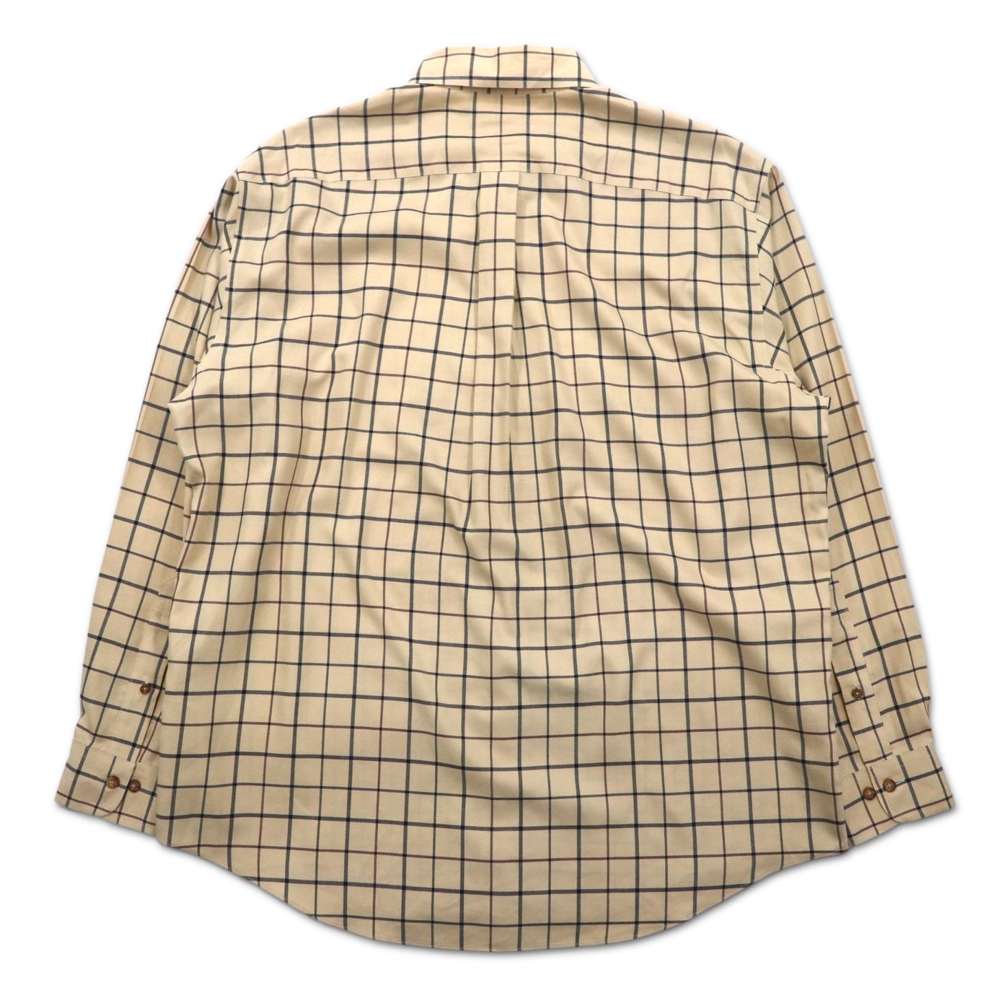 Brooks Brothers ウィンドペンチェック ボタンダウンシャツ L ベージュ コットン ノンアイロン