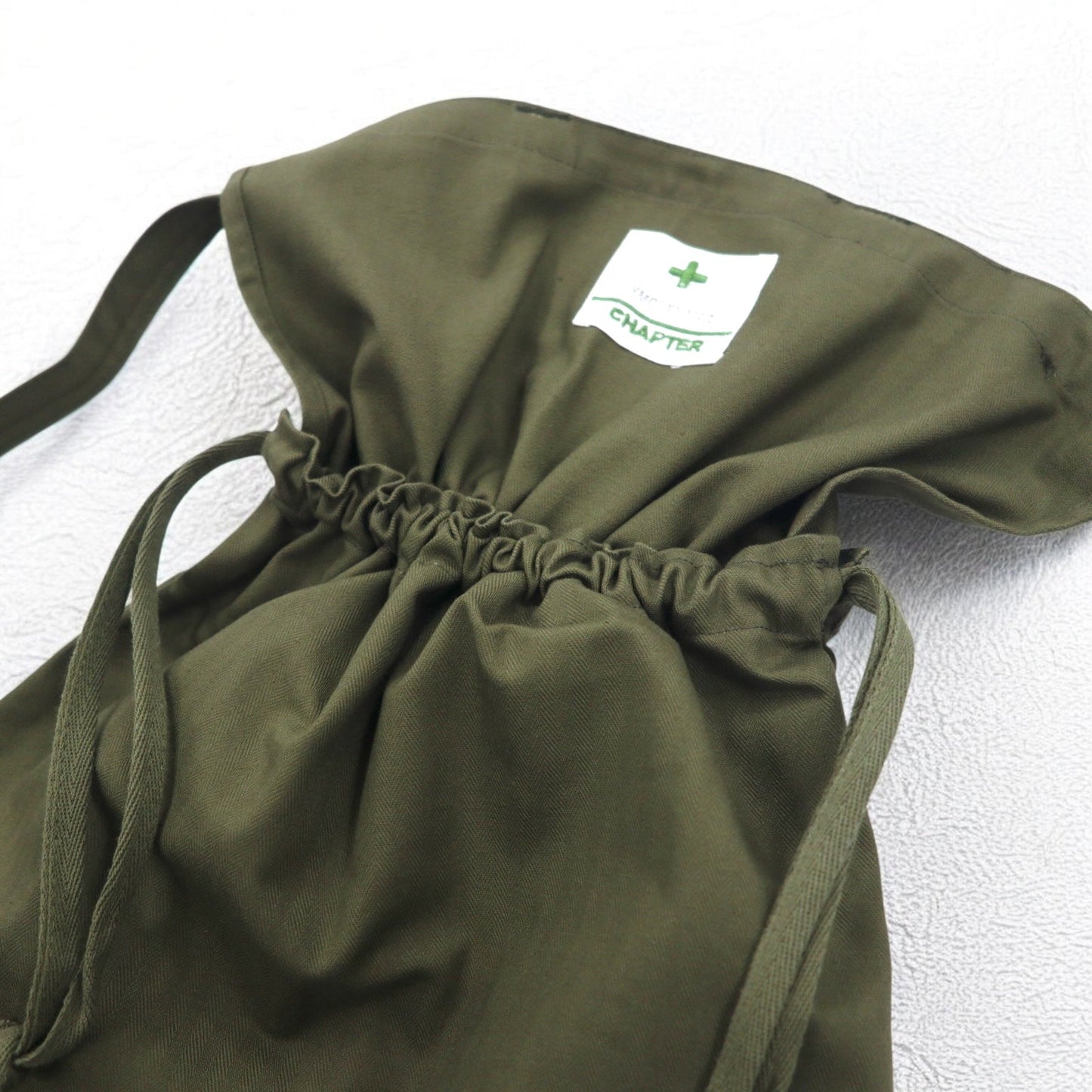 US ARMY 米軍 赤十字 American Red Cross 巾着 ショルダーバッグ カーキ ミリタリー YMCL KY デッドストック 未使用品