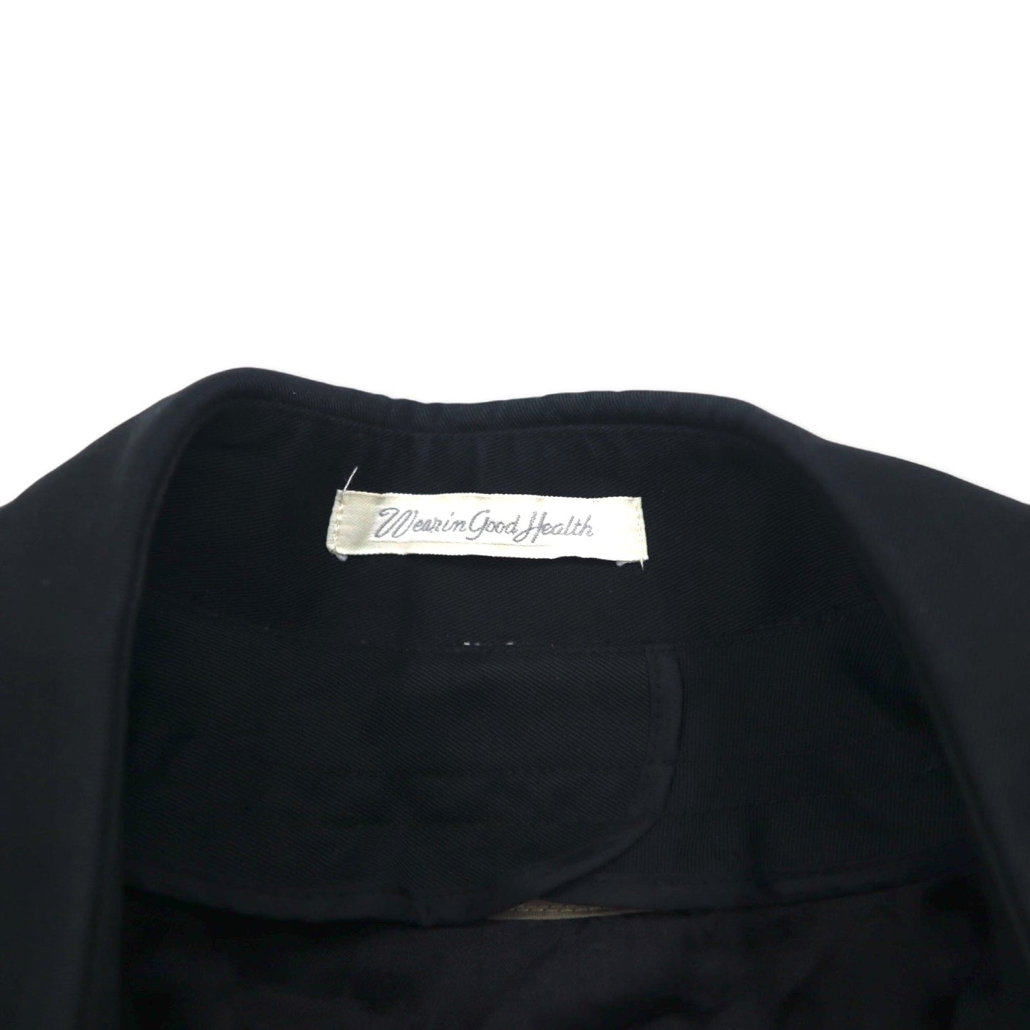 90s Vintage Trench Double-Breasted Coat Misty Harbor トレンチコート M ブラック コットン チェックライナー着脱式 ベルト付き