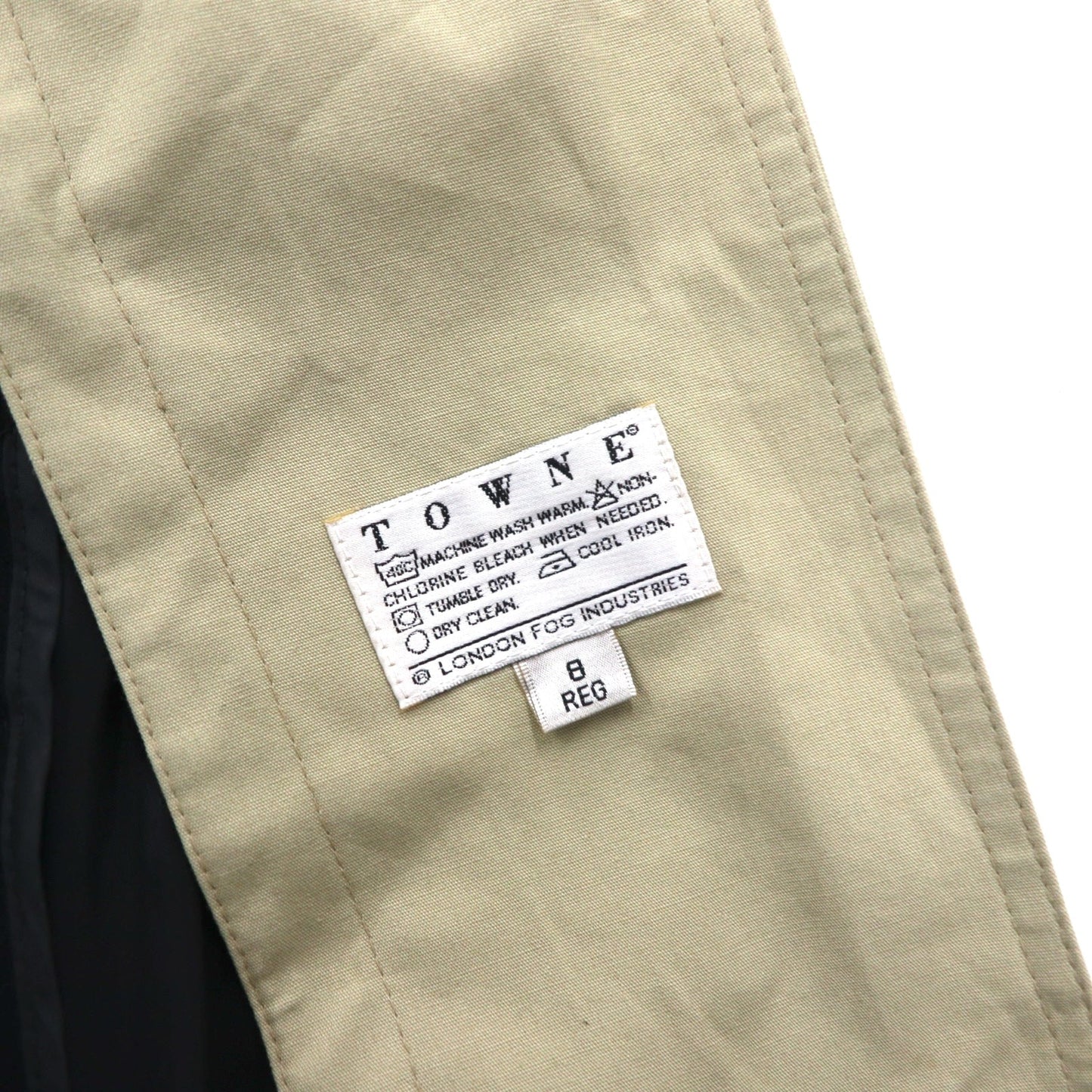 TOWNE by London Fog 90年代 フード着脱式 トレンチコート M ベージュ コットン ライナー着脱式