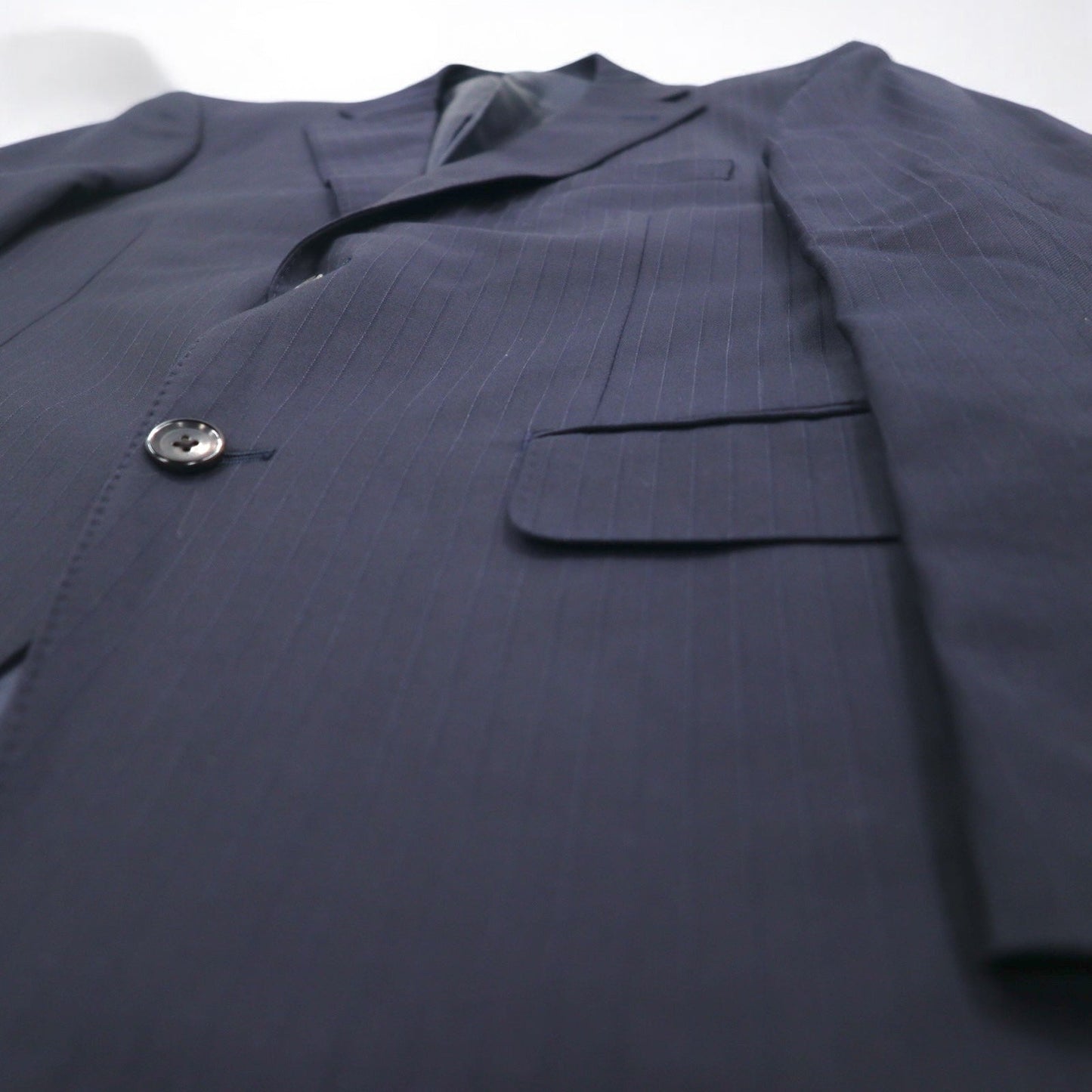 Ermenegildo Zegna 2B スーツ セットアップ S ネイビー ストライプ ウール Hai-Vaseron