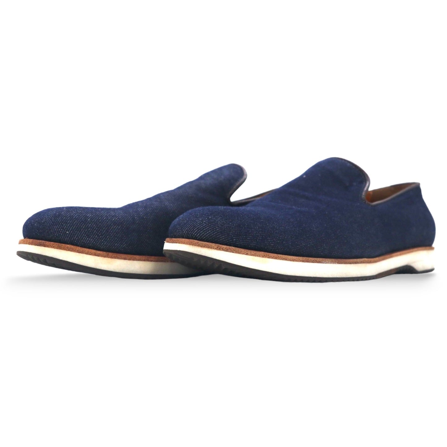 polpetta × Brilla per il gusto ( BEAMS ) デニム スリッポン ローファー 25.5cm ブルー レザー切り替え SPORTO