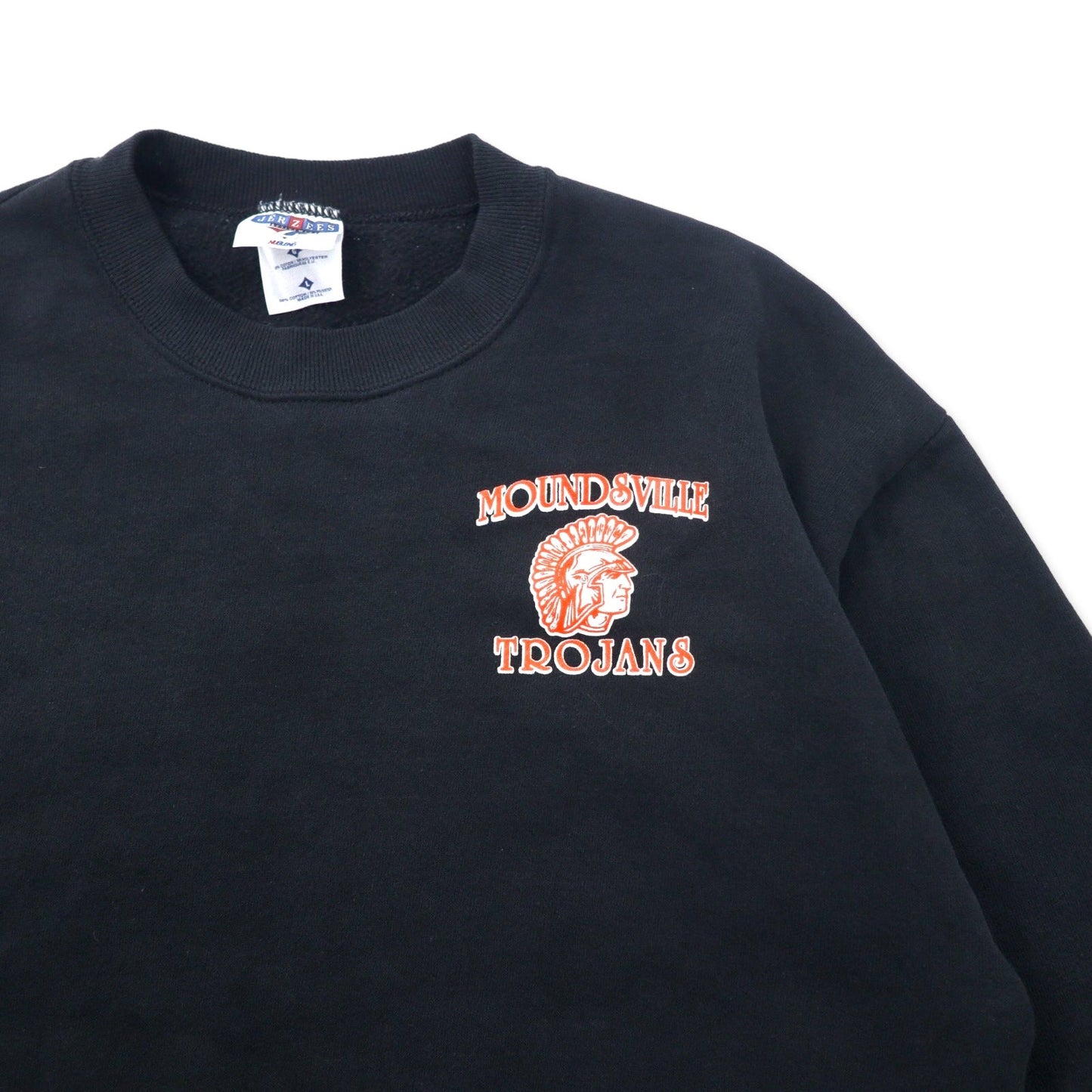 JERZEES USA製 90年代 プリント スウェット L ブラック コットン MOUNDSVILLE TROJANS
