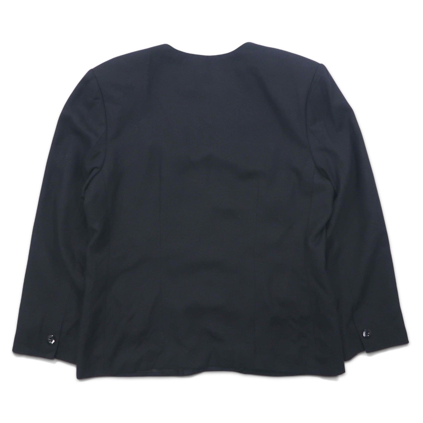 Vintage 90s made in USA Double-Breasted Blazer JH Collectibles ダブルブレスト ノーカラー テーラードジャケット XL ブラック レーヨン