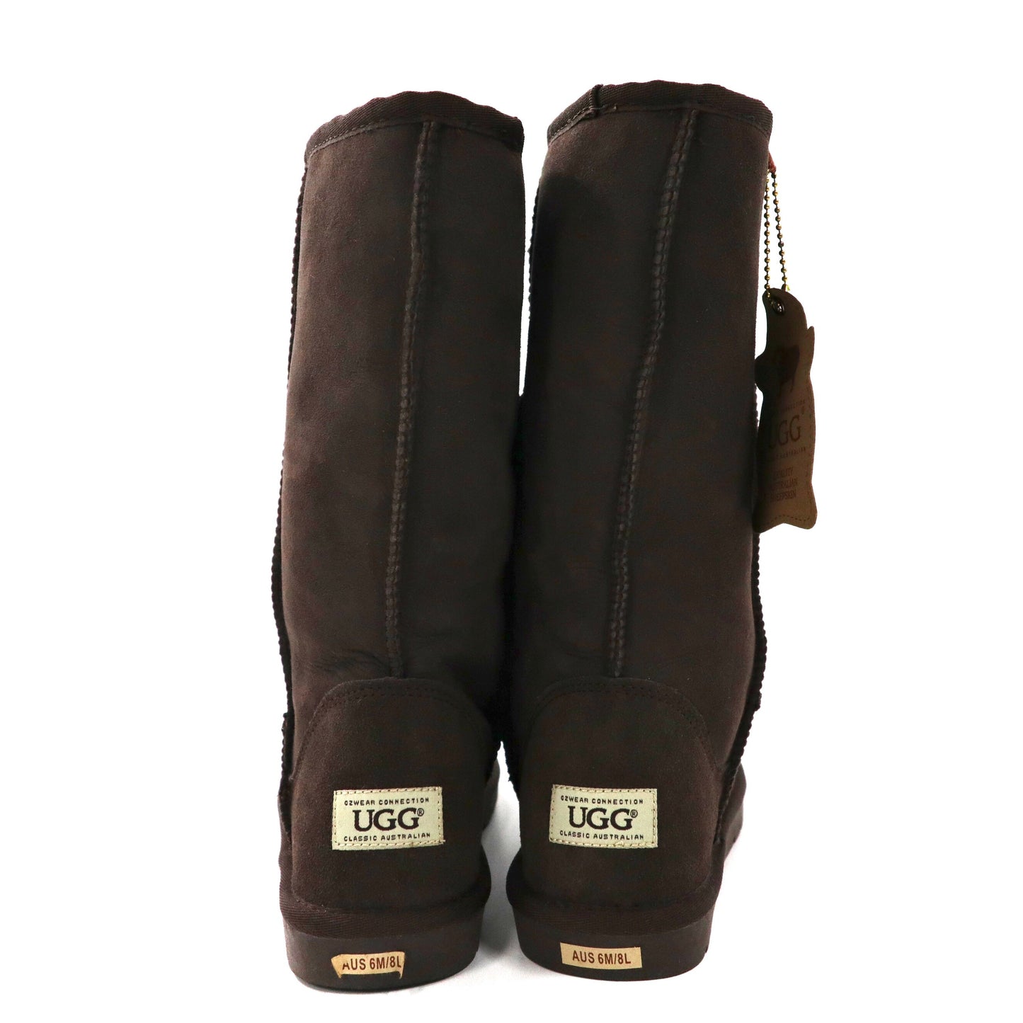 UGG ロングムートンブーツ 24.8cm ブラウン スエードレザー CLASSIC TALL II 未使用品