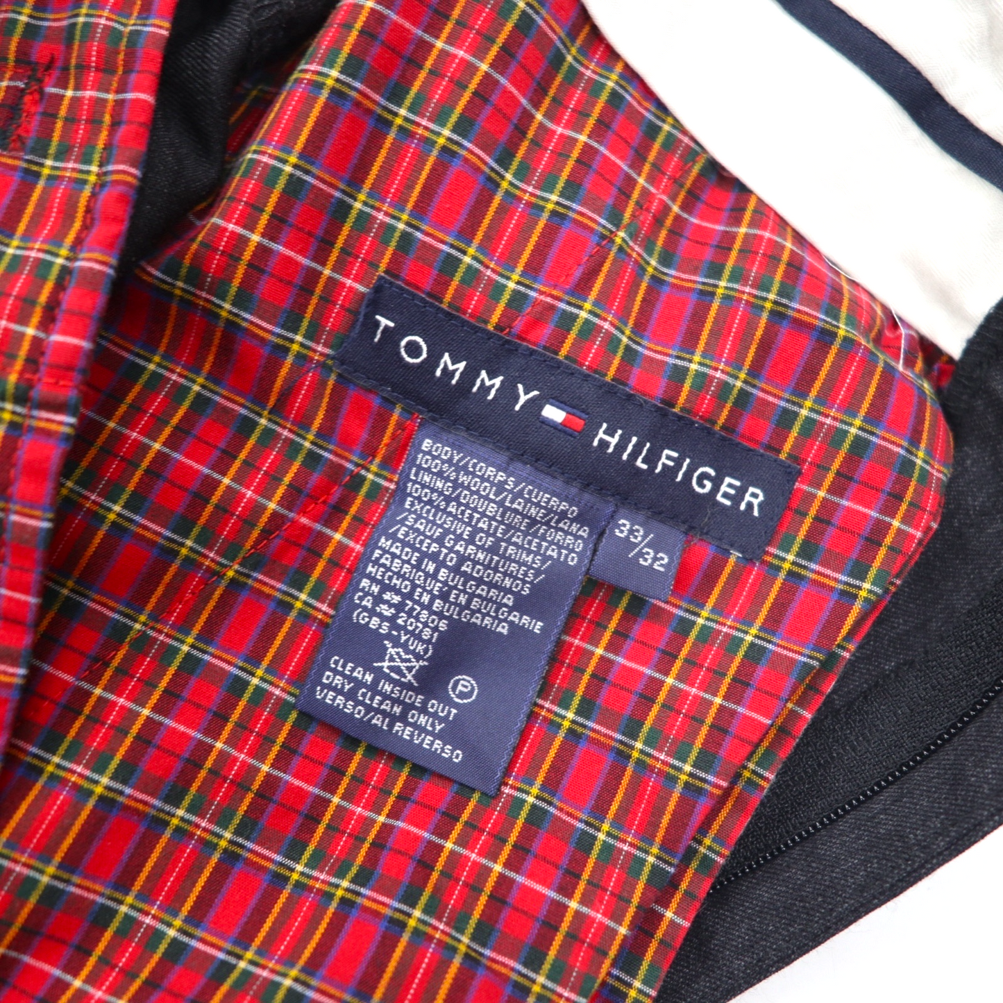 TOMMY HILFIGER ブルガリア製 00年代 タック ワイド スラックスパンツ M グレー ウール