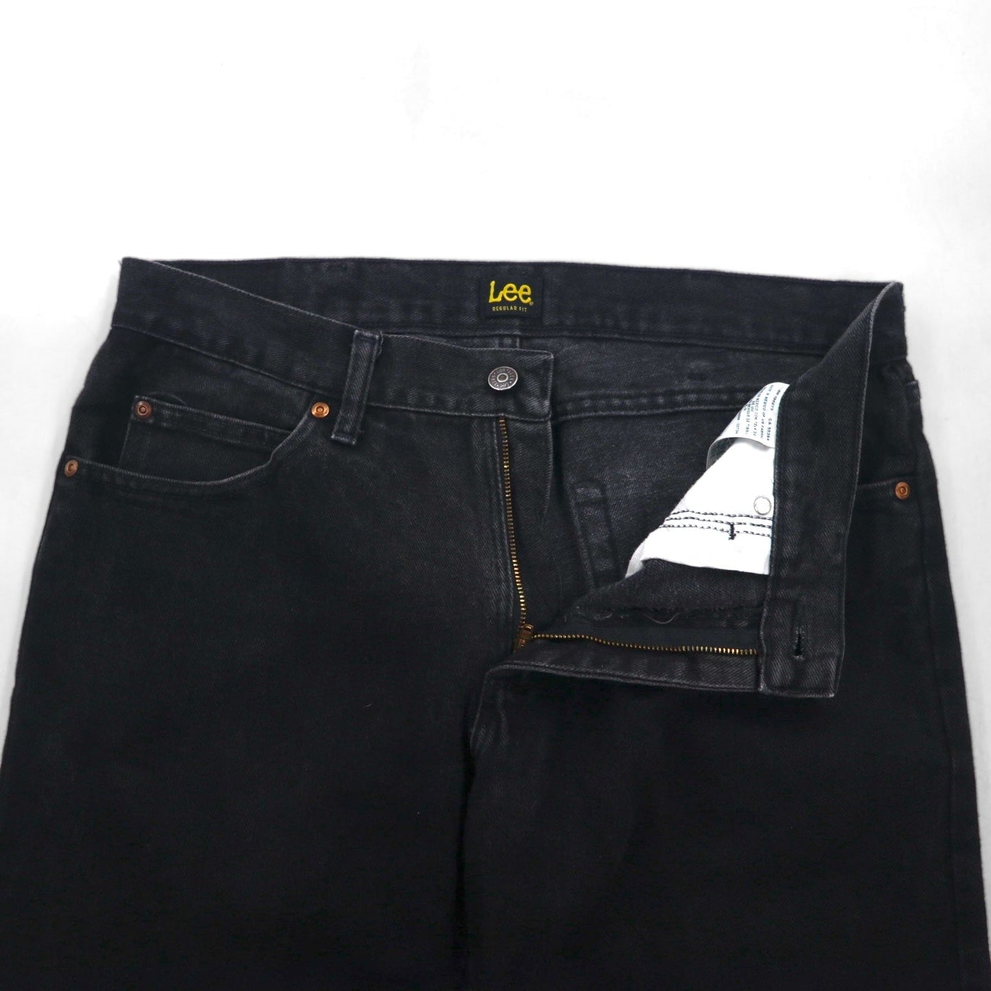Lee ストレート ジーンズ REGULAR FIT STRAIGHT JEANS ブラックデニムパンツ L ジッパーフライ USAモデル 2008908 メキシコ製