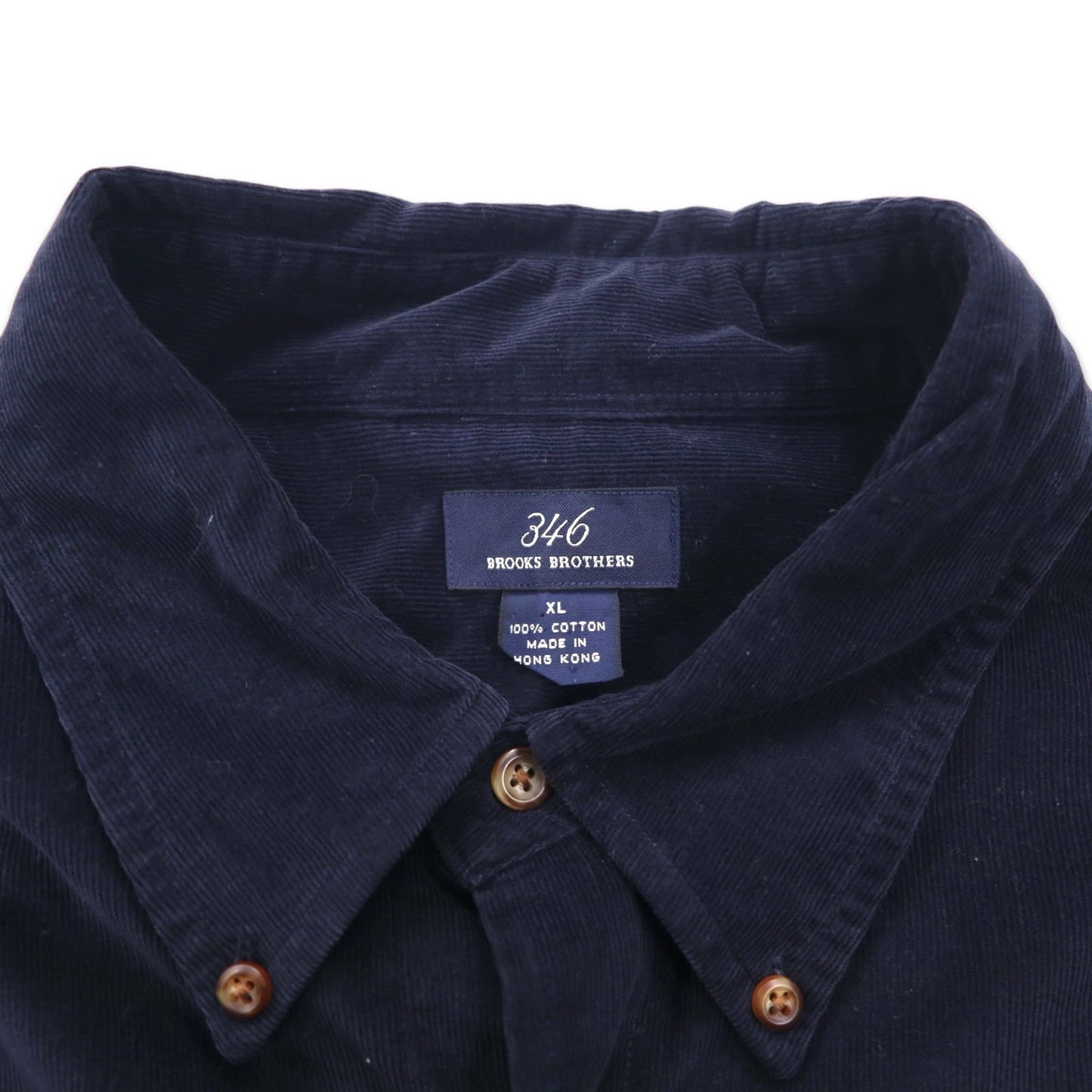 346 BROOKS BROTHERS コーデュロイ ボタンダウンシャツ XL ネイビー コットン