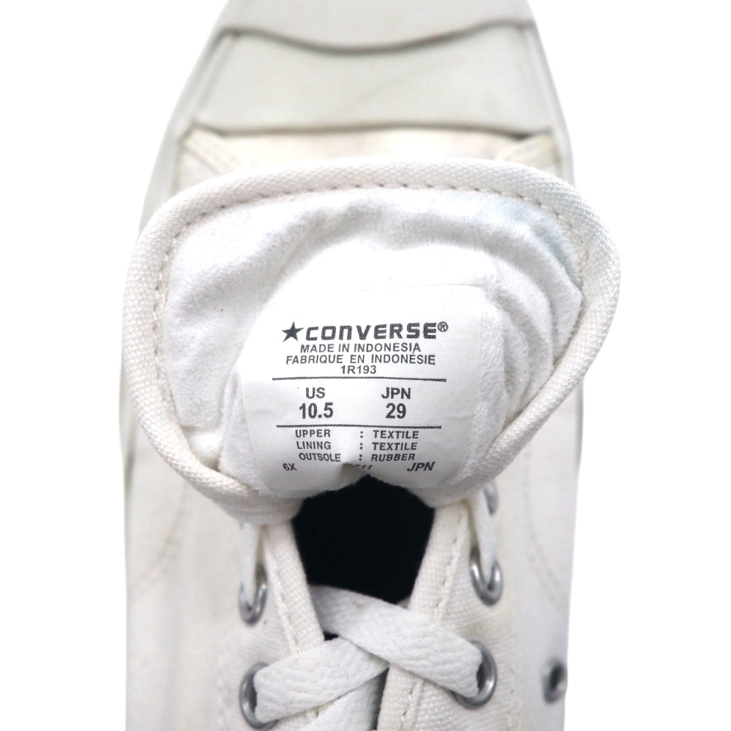 CONVERSE ジャックパーセル Jack Purcell スニーカー 29cm ホワイト キャンバス 1R193