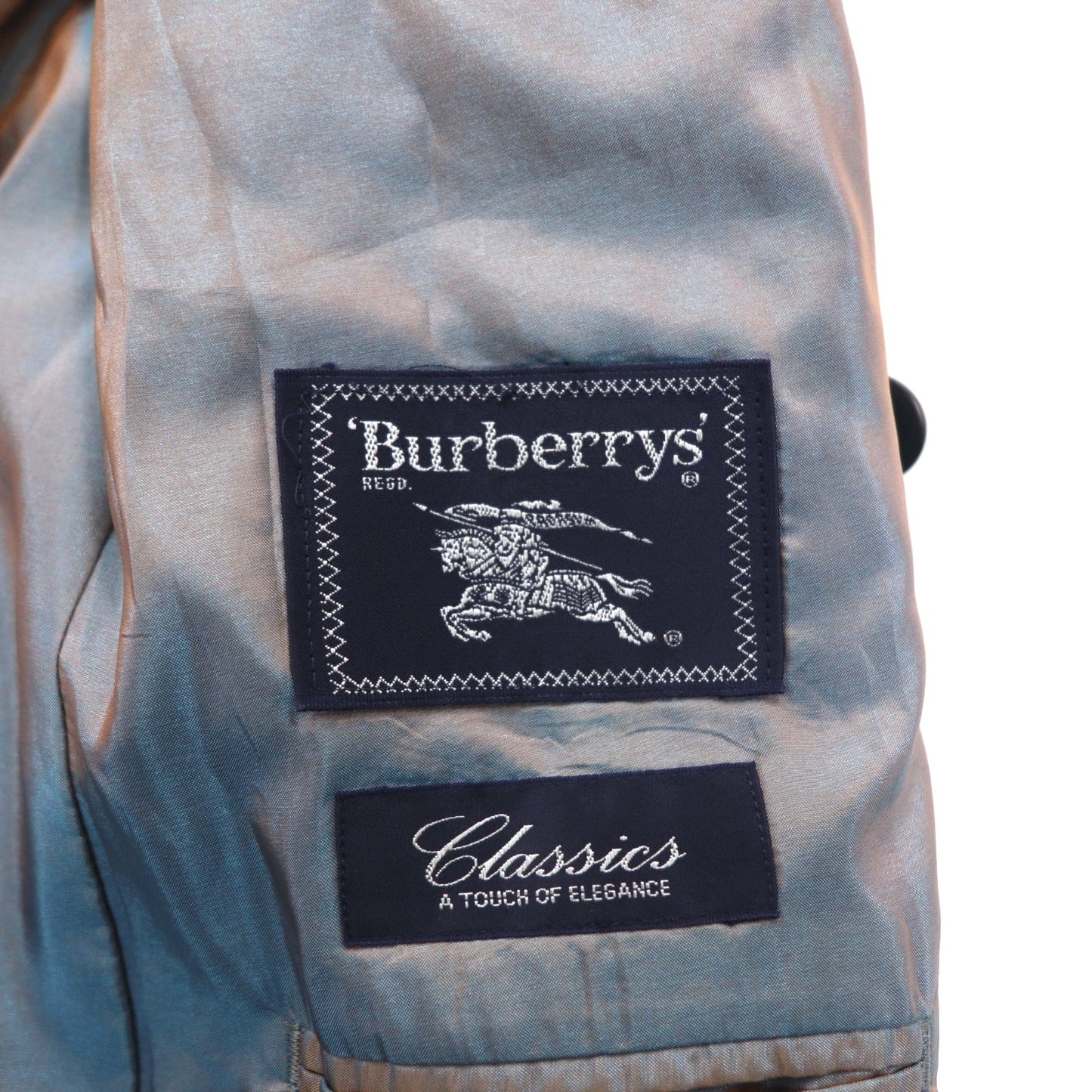 Burberrys 80年代 オールド ダブル テーラードジャケット ブレザー 紺ブレ L ネイビー ウール ギャバジン Super 100’s 金ボタン 日本製