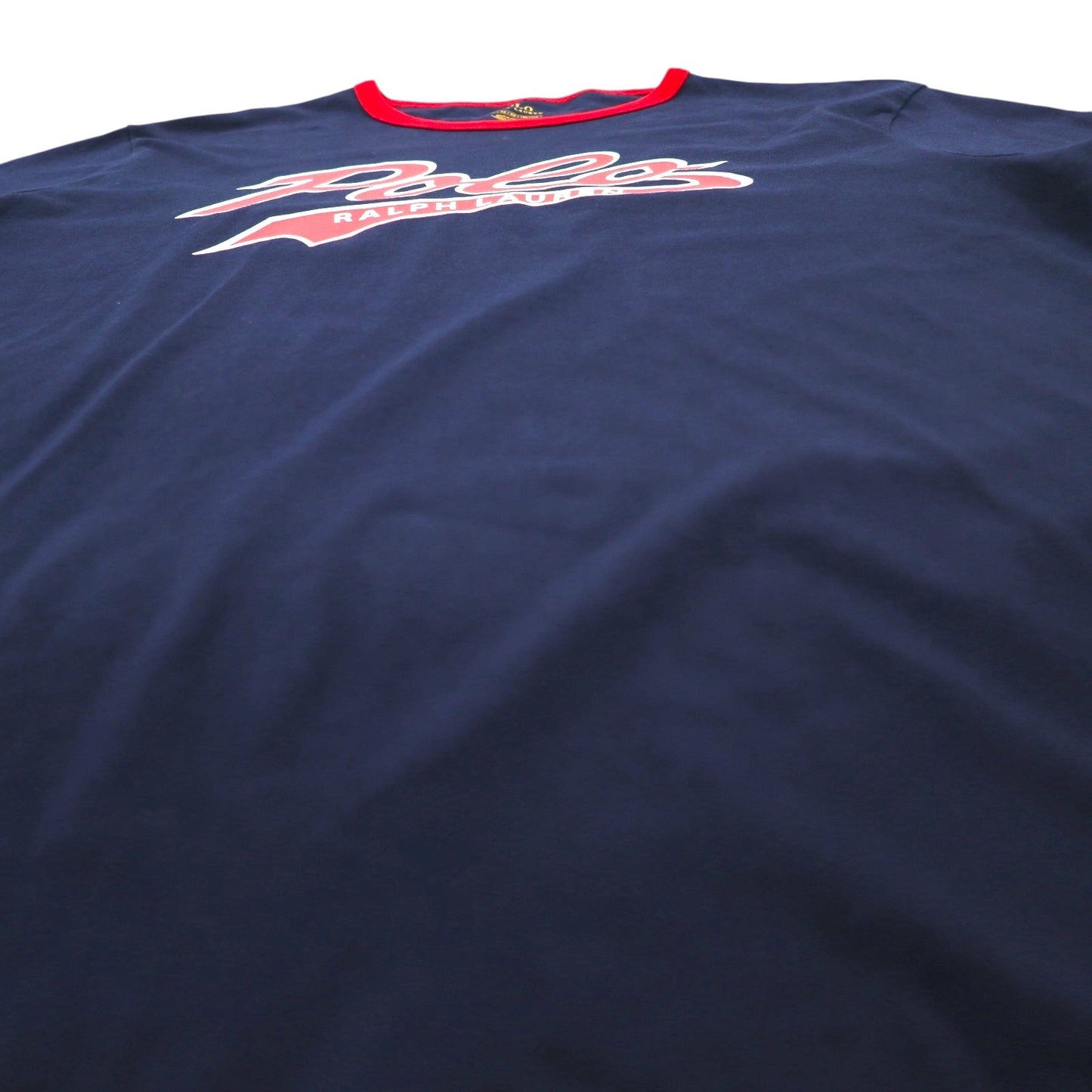 POLO RALPH LAUREN リンガーネック ベースボール プリント Tシャツ XL ネイビー Novelty Polo Swoosh Tee