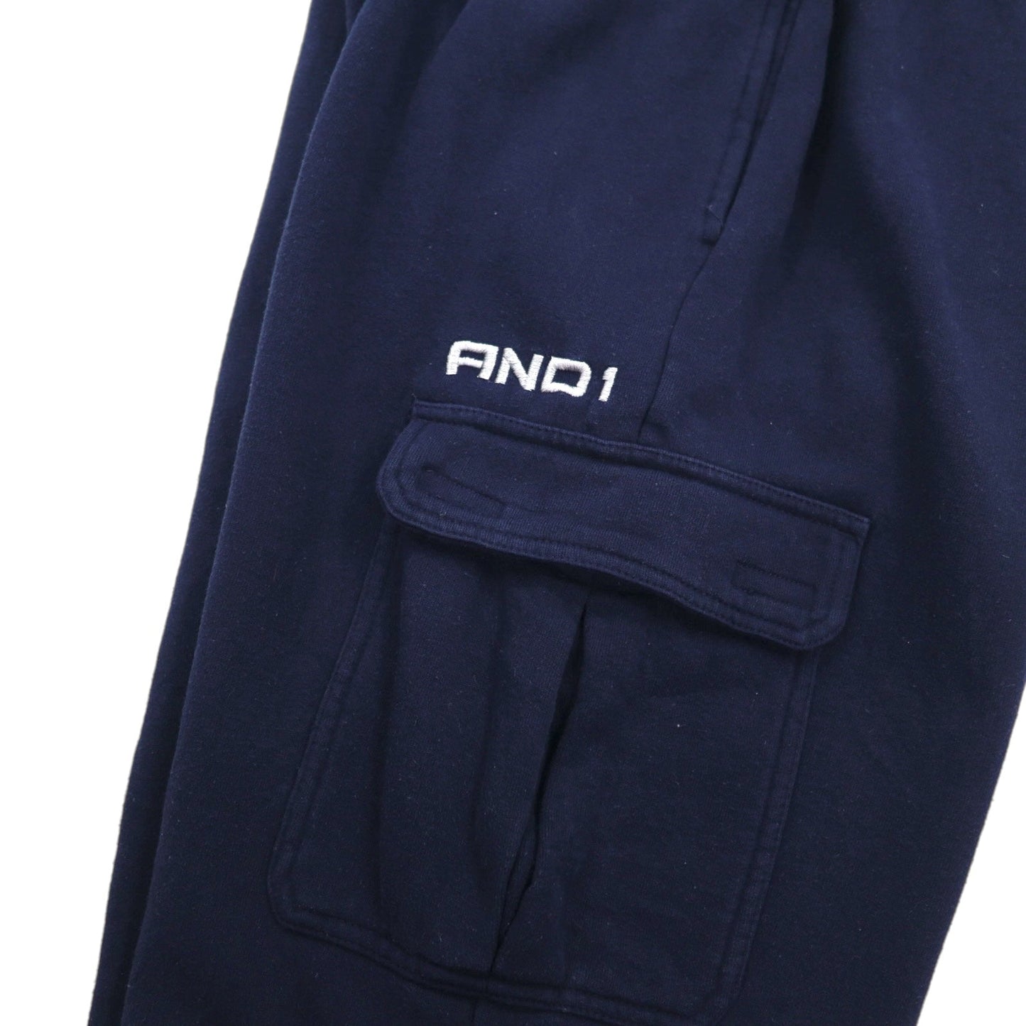 AND1 90年代 ワイド スウェットパンツ バギー カーゴパンツ M ネイビー コットン