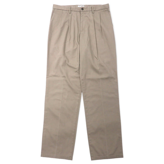DOCKERS ( Levi's ) 2タック ワイドシルエット チノ スラックスパンツ 34 ベージュ コットン CLASSIC FIT