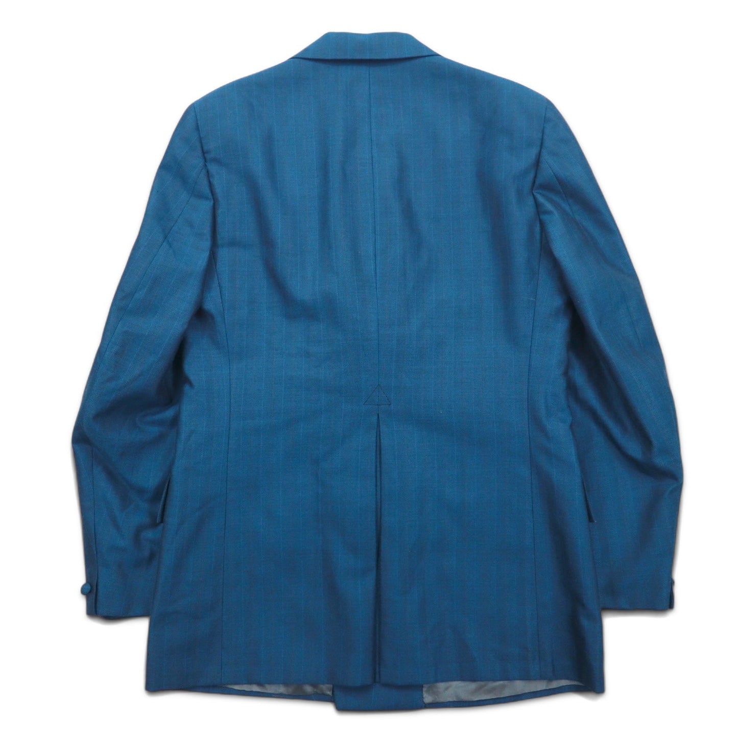 60年代 Vintage UNION MADE Blazer Jacket Dittrich ダブルブレスト テーラードジャケット L ブルー ストライプ ポリエステル