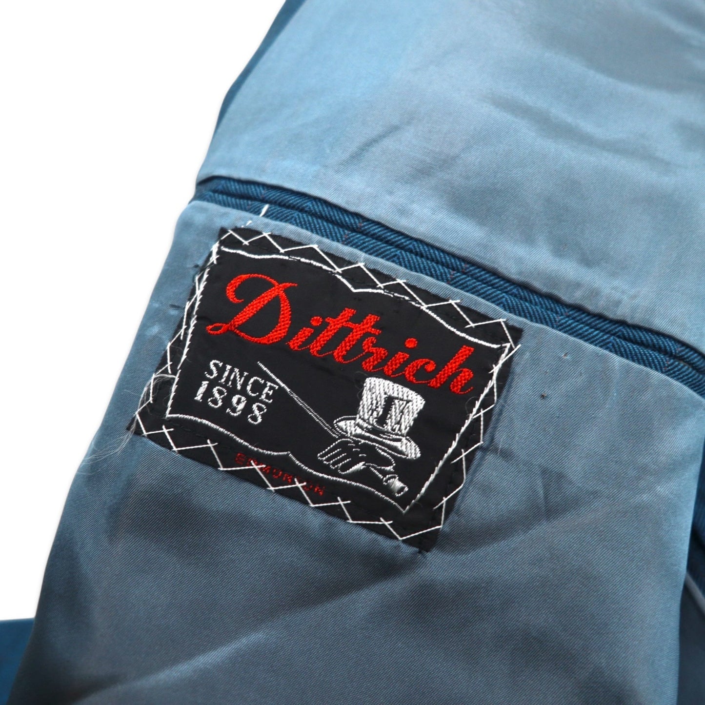 60年代 Vintage UNION MADE Blazer Jacket Dittrich ダブルブレスト テーラードジャケット L ブルー ストライプ ポリエステル