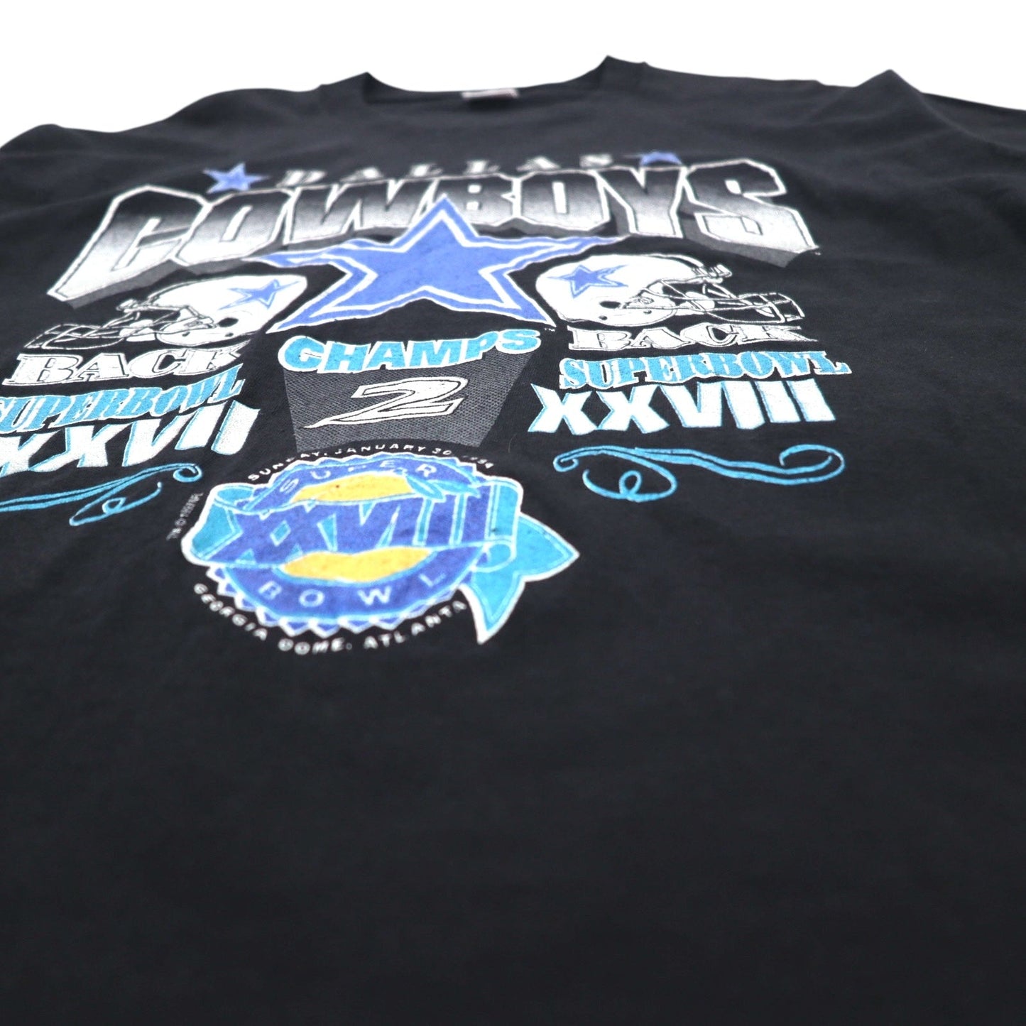 Vintage 90s USA Made T-Shirt anvil 90年代 USA製 NFLプリント Tシャツ XL ブラック DALLAS COWBOYS