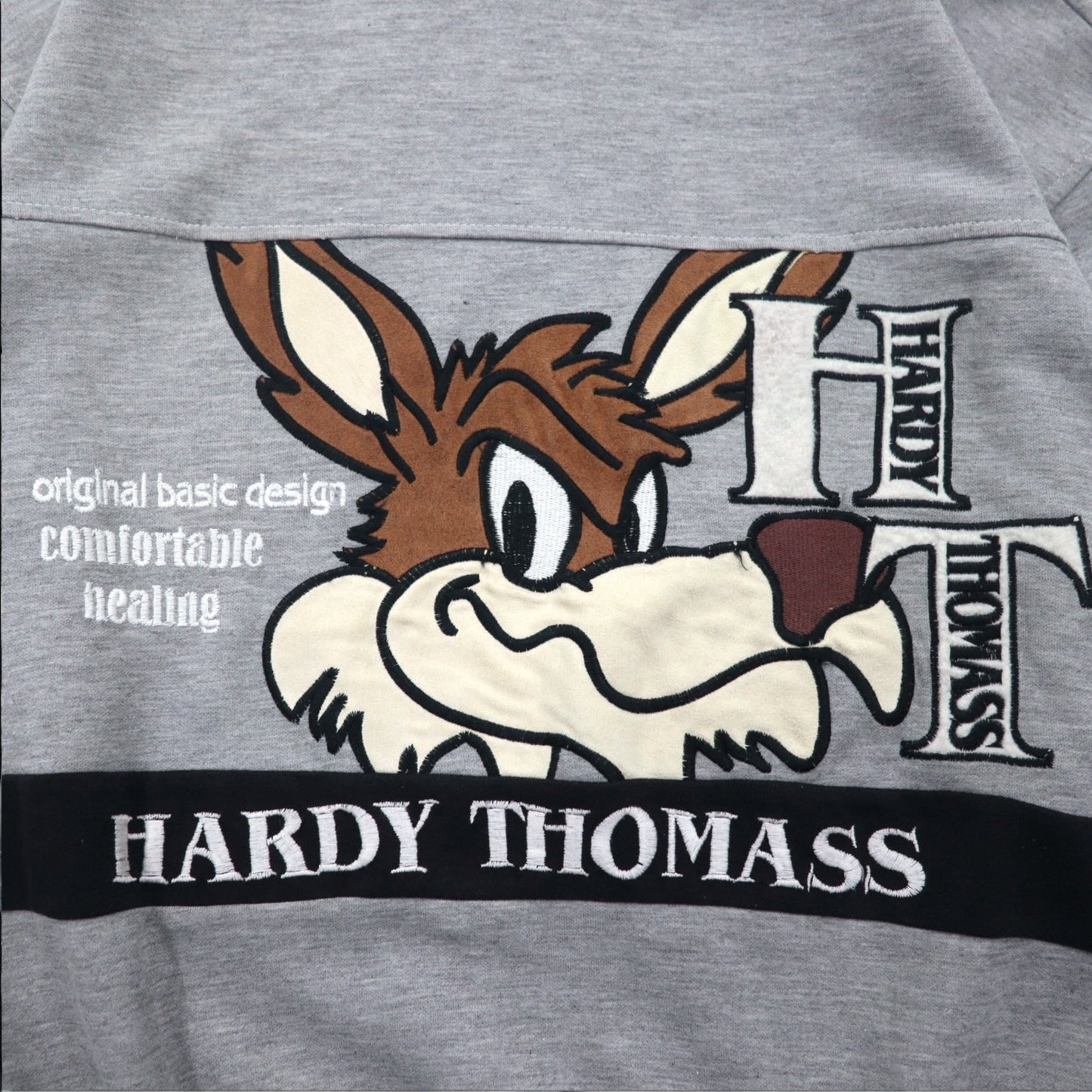 90年代 Hardy Thomass キャラクター刺繍 スウェット M グレー コットン