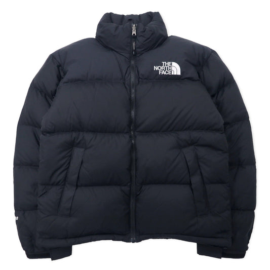 THE NORTH FACE センターロゴ刺繍 ヌプシ ダウンジャケット 700 フィルパワー S ブラック ナイロン ロゴ刺繍 フード収納式 ND01586