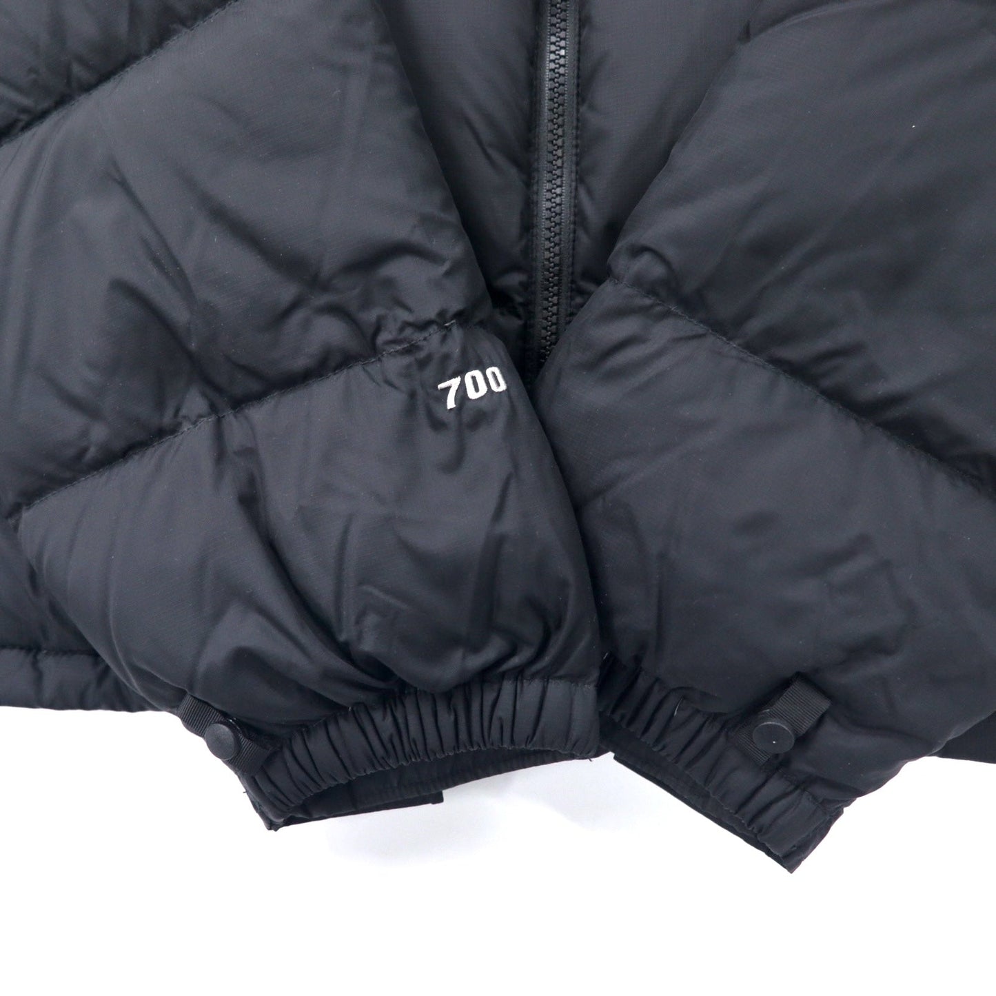THE NORTH FACE センターロゴ刺繍 ヌプシ ダウンジャケット 700フィルパワー S ブラック ナイロン ロゴ刺繍 フード収納式 ND01586