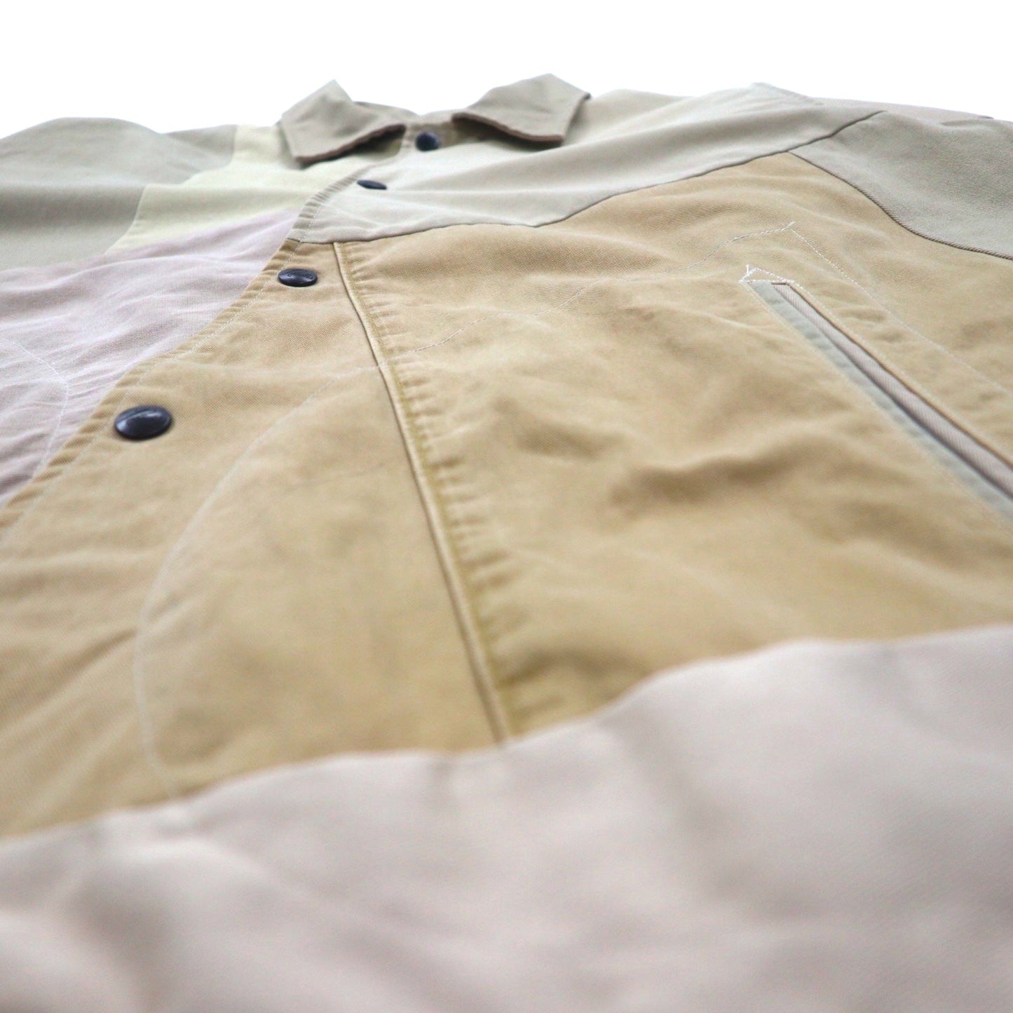 rebuild by needles 再構築 リメイク コーチジャケット S ベージュ ドローコード