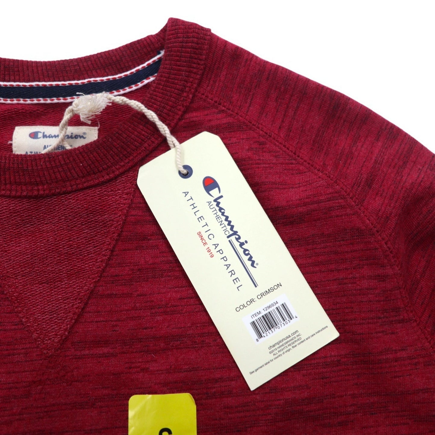 Champion フレンチテリークルー スウェット S レッド French Terry Crew 1296934 未使用品