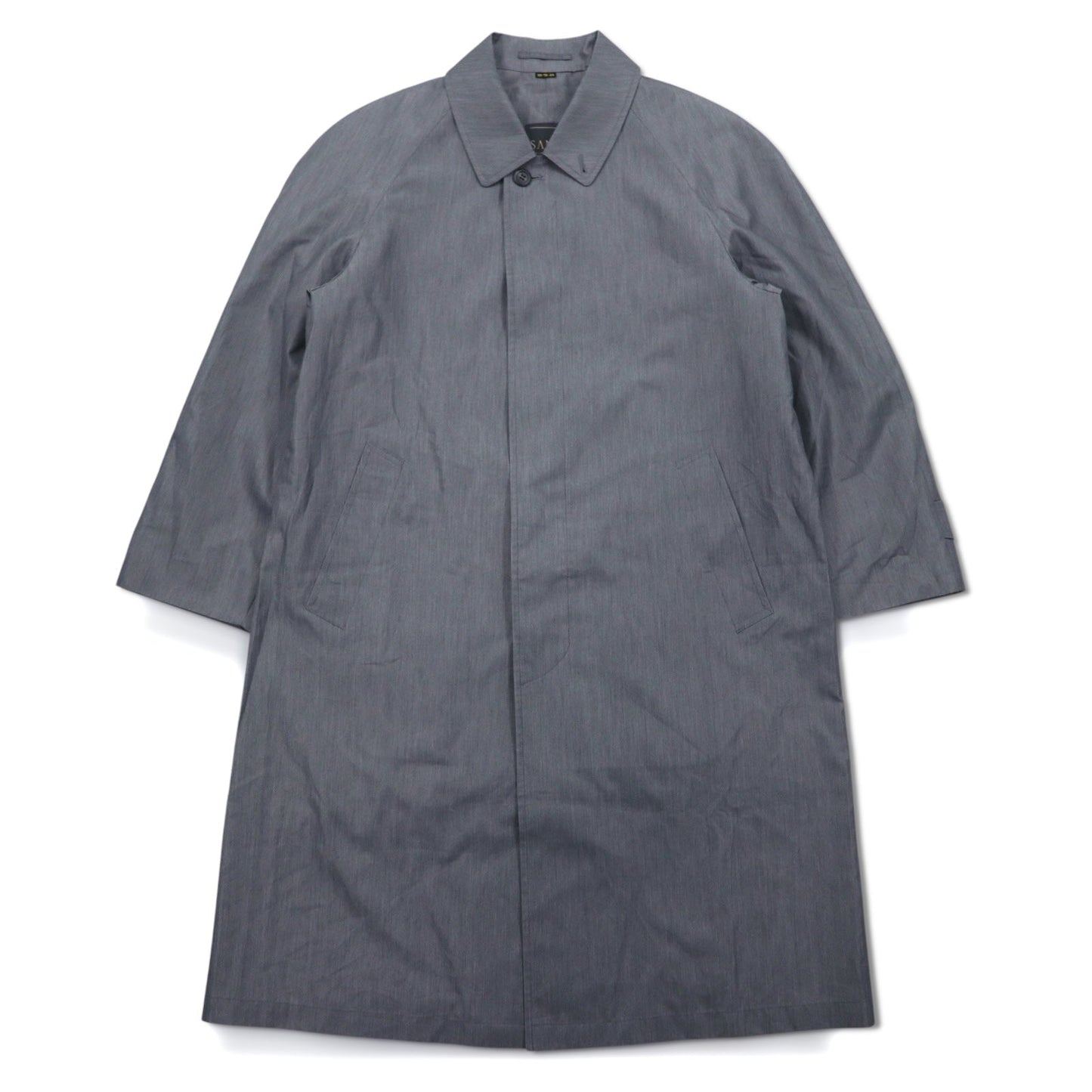 Vintage 80s Japan Made Trench Coat SANYO ステンカラーコート S グレー ポリエステル 日本製