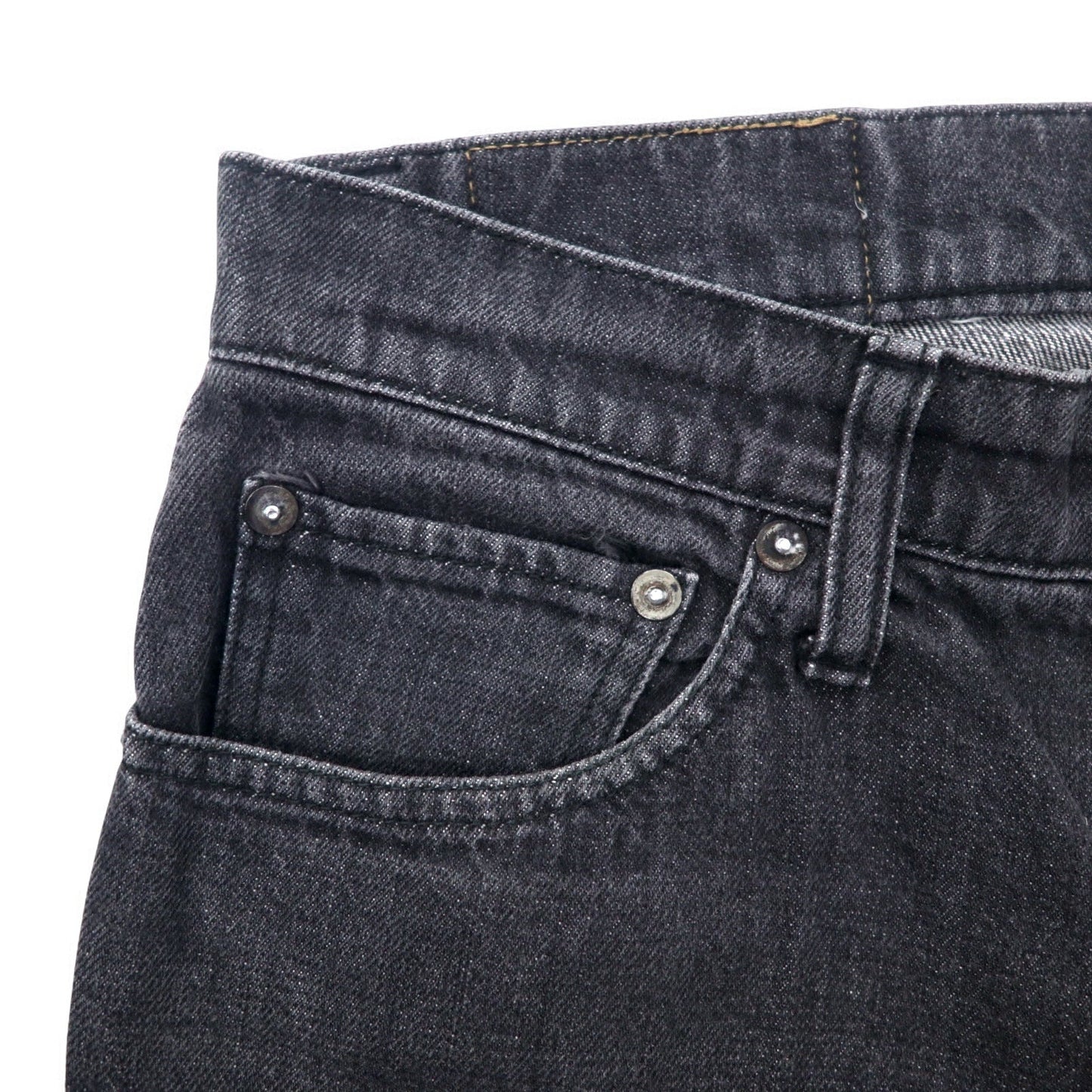 RYU 切替えデザイン ブラック デニムパンツ L コットン ボタンフライ 日本製