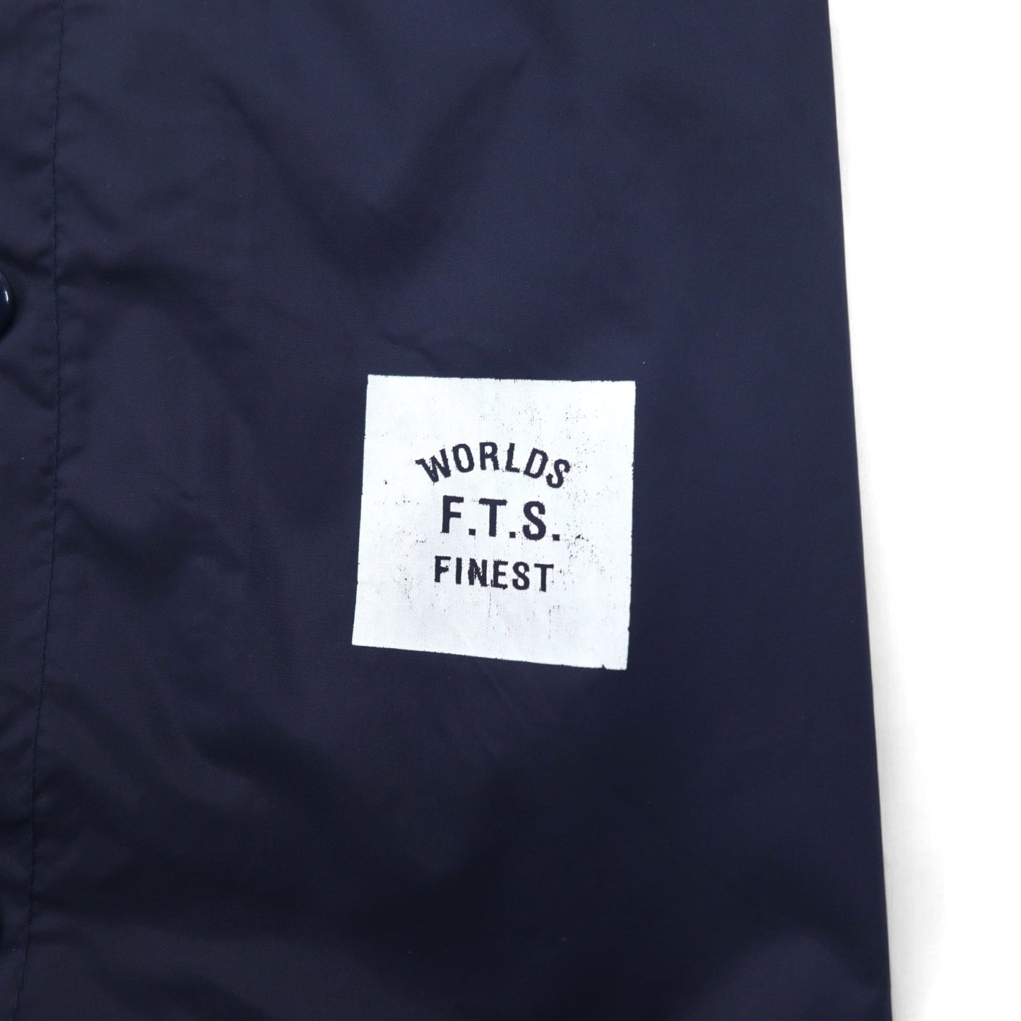 Flip The Script リブライン スタジャン M ネイビー ナイロン バックロゴプリント