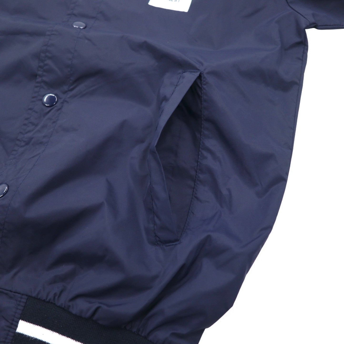 Flip The Script リブライン スタジャン M ネイビー ナイロン バックロゴプリント