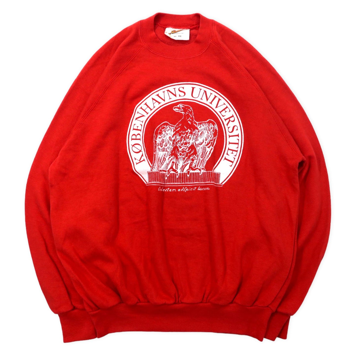 Euro Vintage カレッジ プリントスウェット XXL レッド アクリル コットン Camus