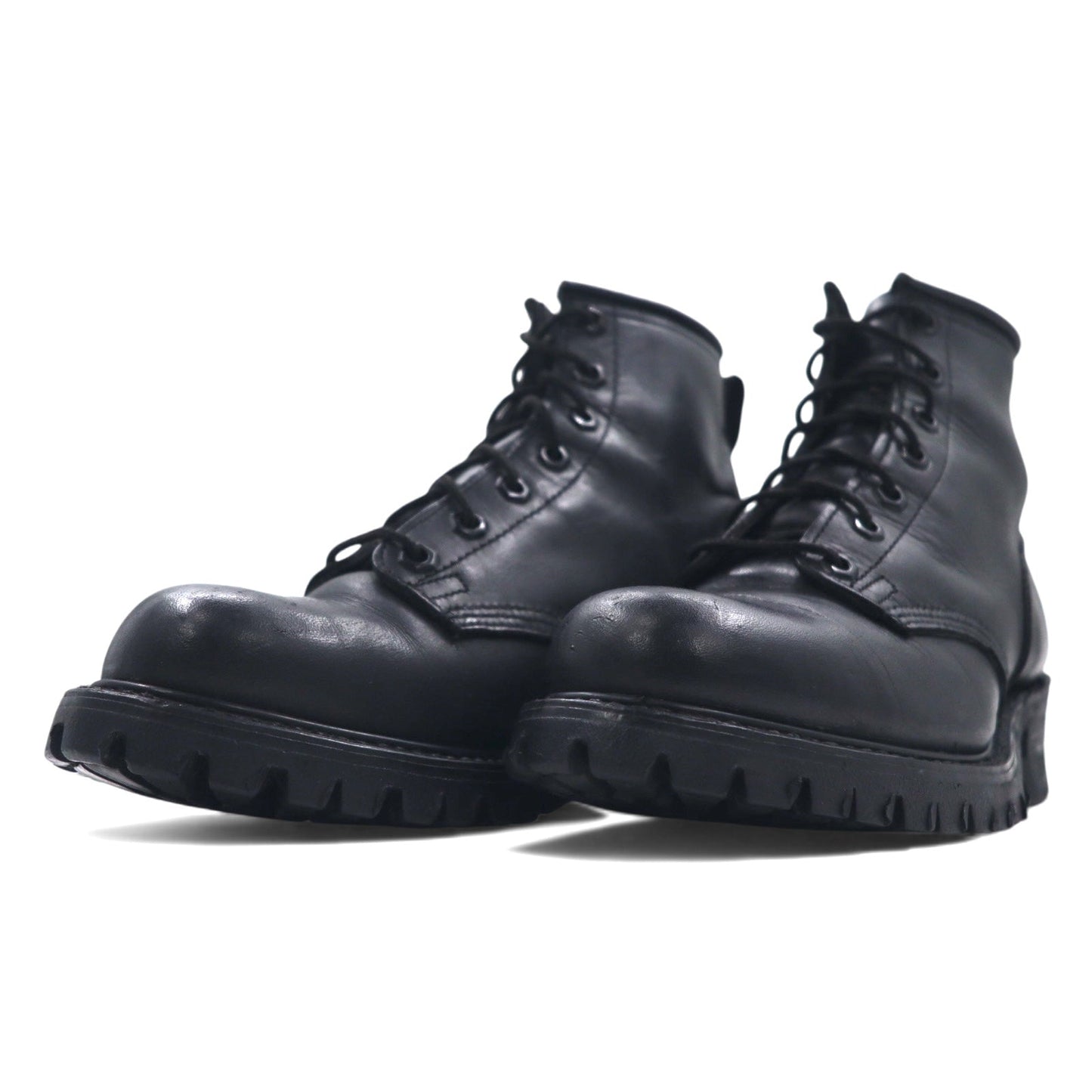 USA製 FRYE レースアップブーツ ワークブーツ 23cm ブラック レザー vibramソール