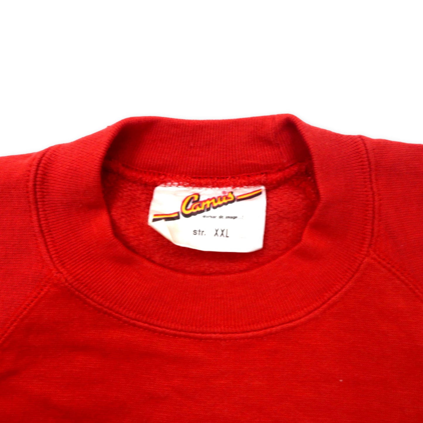 Euro Vintage カレッジ プリントスウェット XXL レッド アクリル コットン Camus