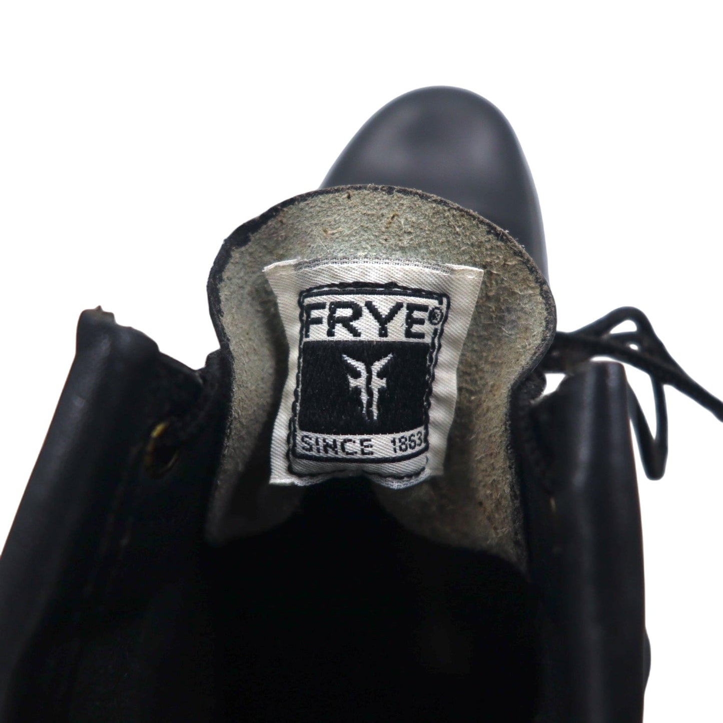 USA製 FRYE レースアップブーツ ワークブーツ 23cm ブラック レザー vibramソール