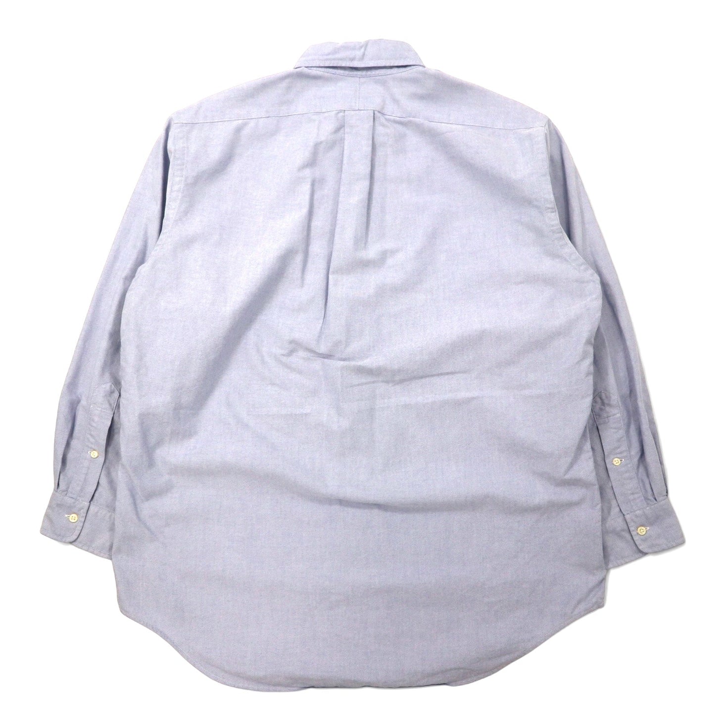 RALPH LAUREN 90年代 オックスフォード ボタンダウンシャツ 16-33 ブルー コットン YARMOUTH スモールポニー 刺繍