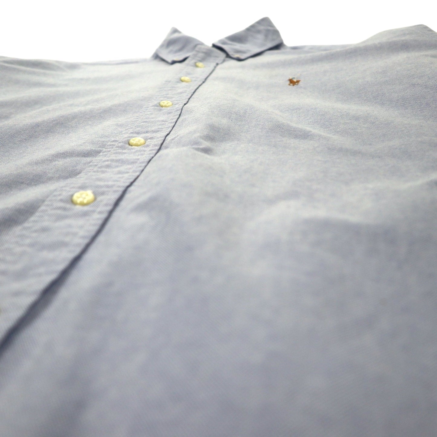 RALPH LAUREN 90年代 オックスフォード ボタンダウンシャツ 16-33 ブルー コットン YARMOUTH スモールポニー 刺繍